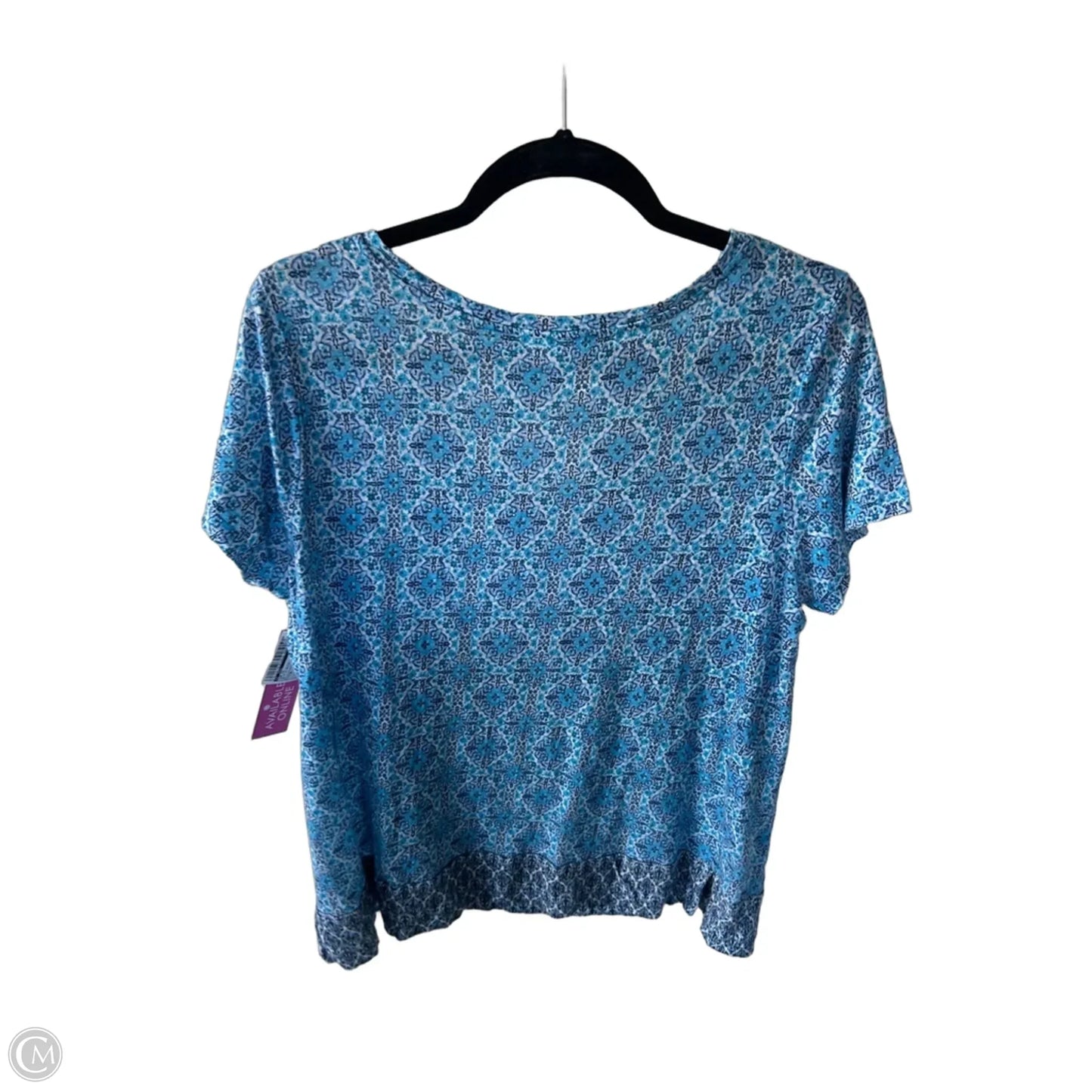 Top Short Sleeve By J. Jill In Blue & White, Size: M