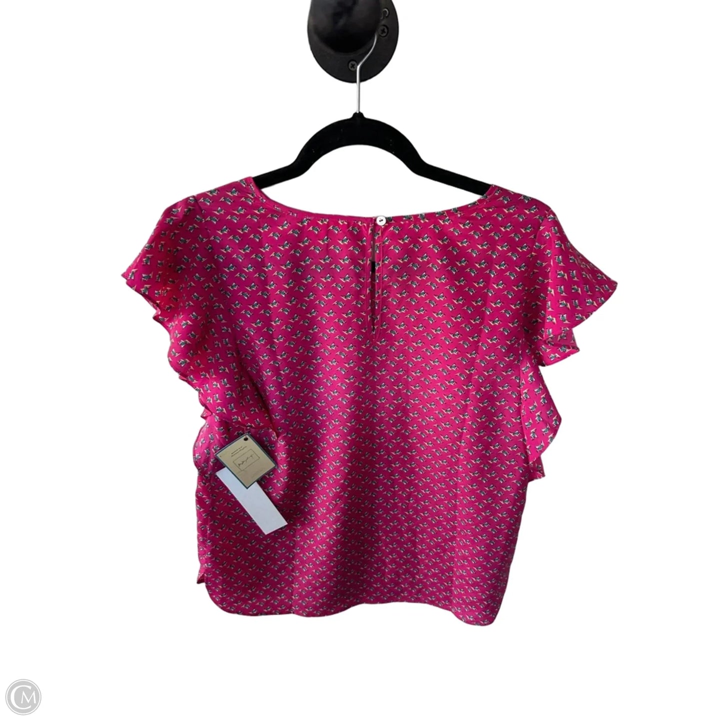 Top Short Sleeve By Meadow Rue In Green & Pink, Size: S