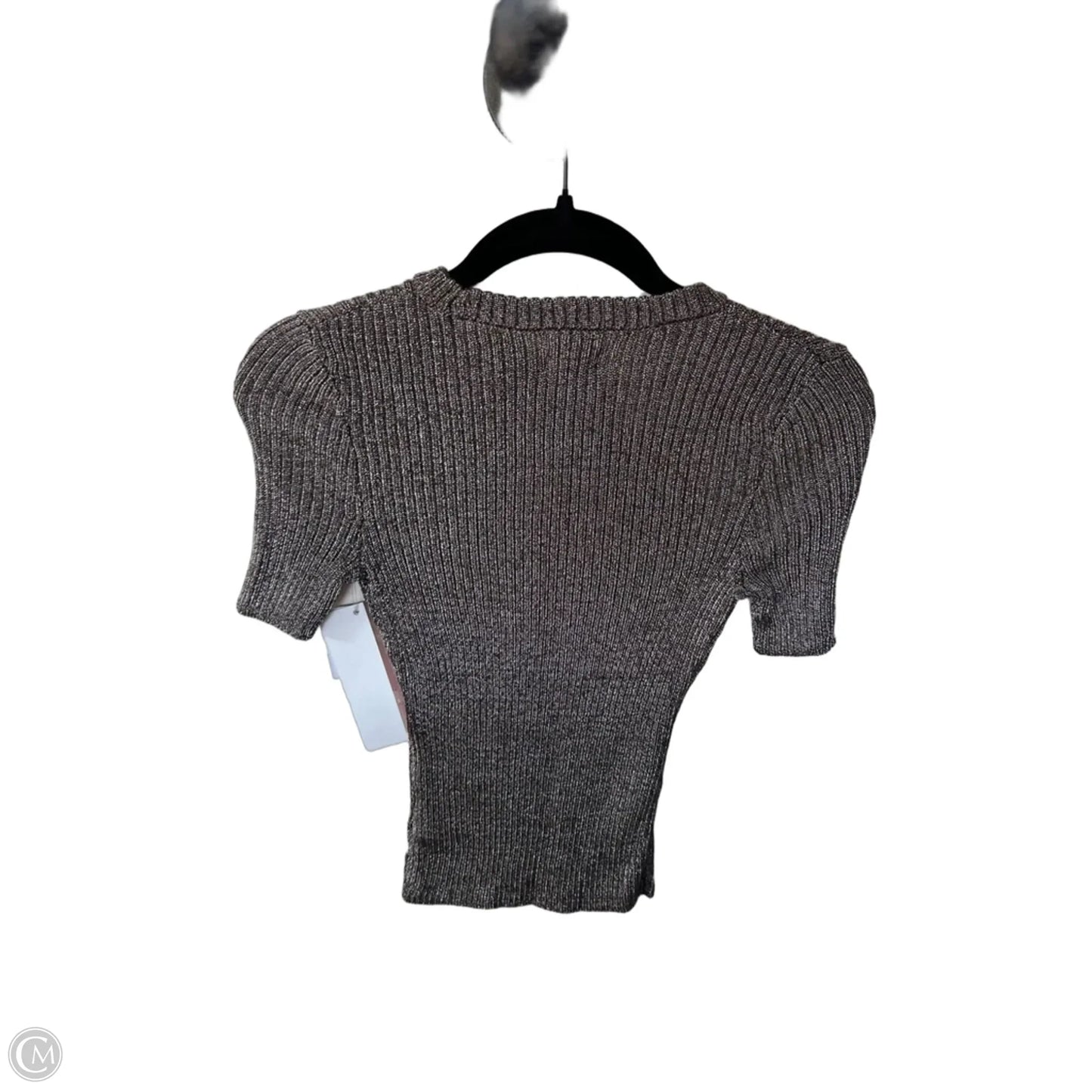 Sweater Short Sleeve By H&m In Silver, Size: Xs