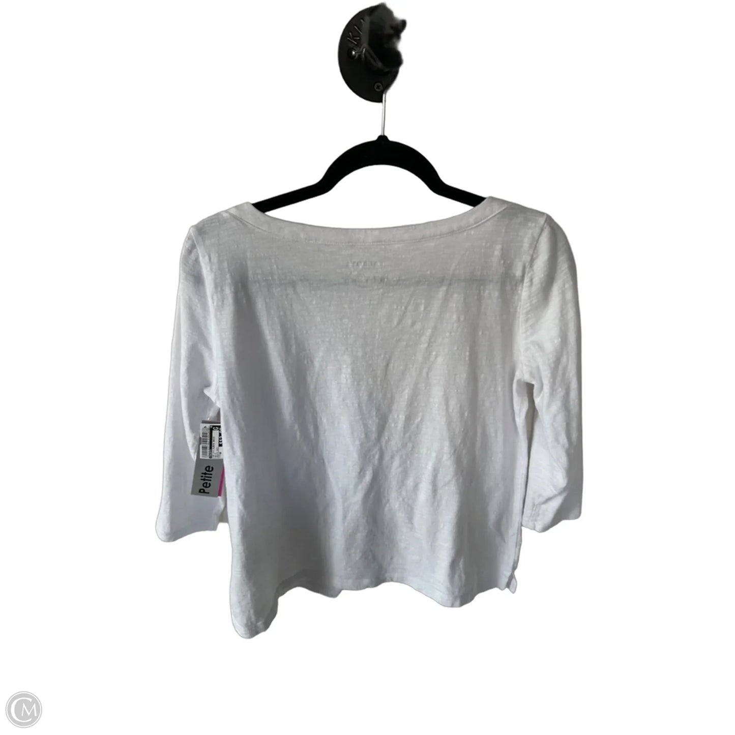 Top 3/4 Sleeve Basic By Talbots In White, Size: Mp