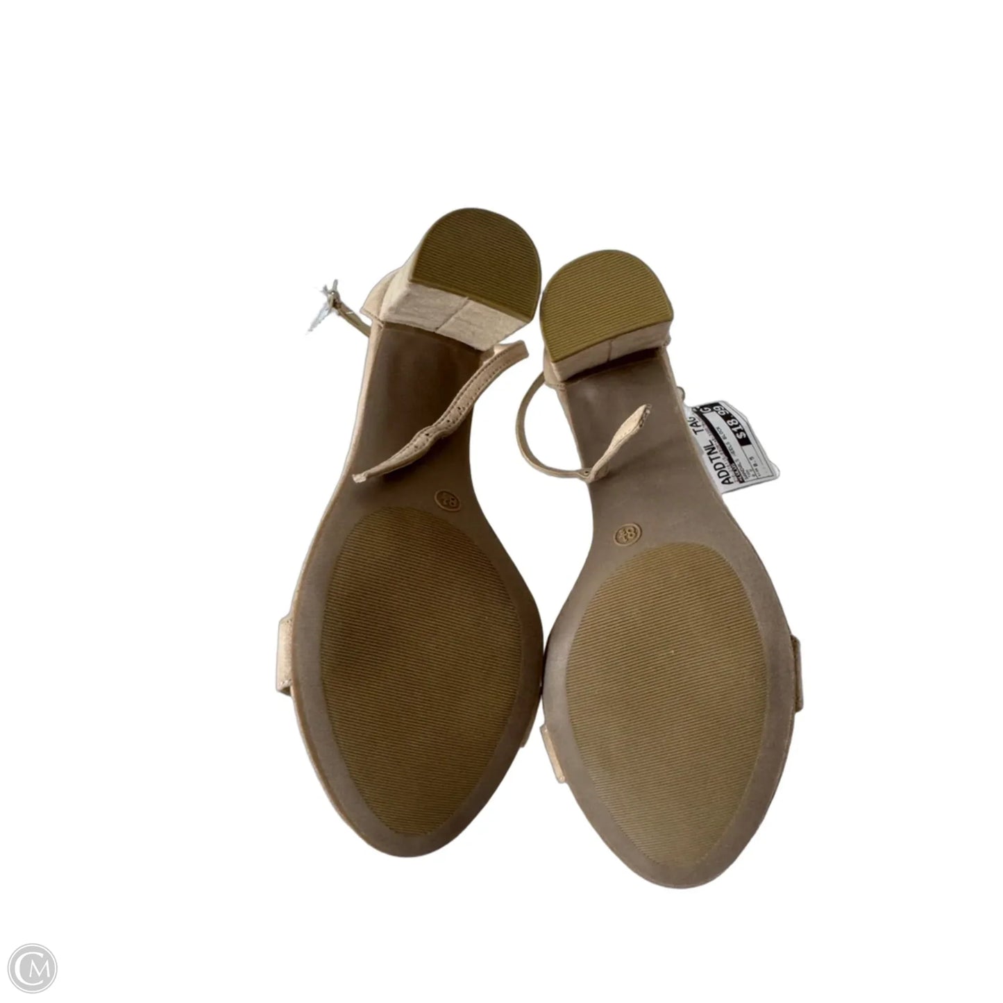 Sandals Heels Block By Lulus In Tan, Size: 8.5