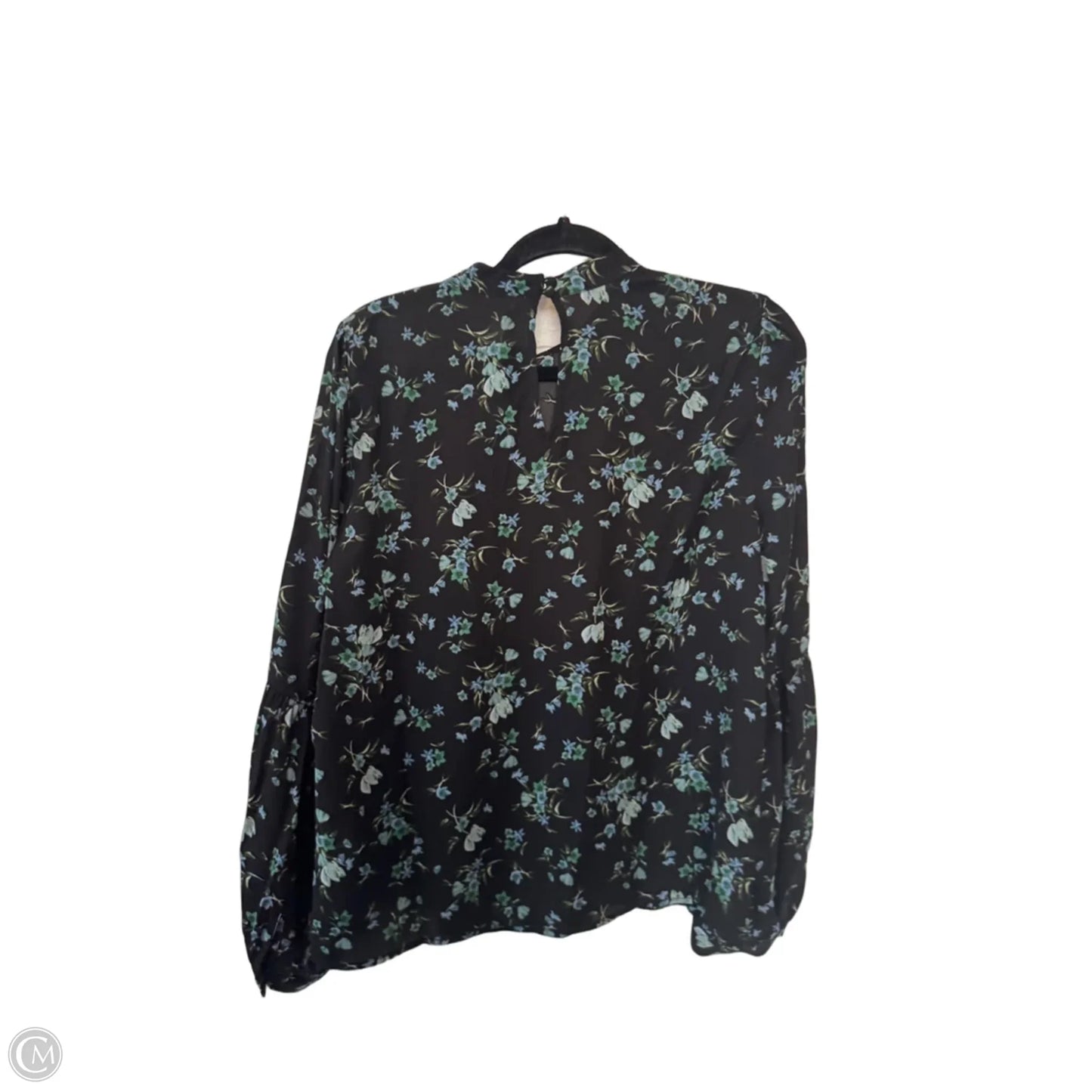 Top Long Sleeve By Cece In Black & Green, Size: M