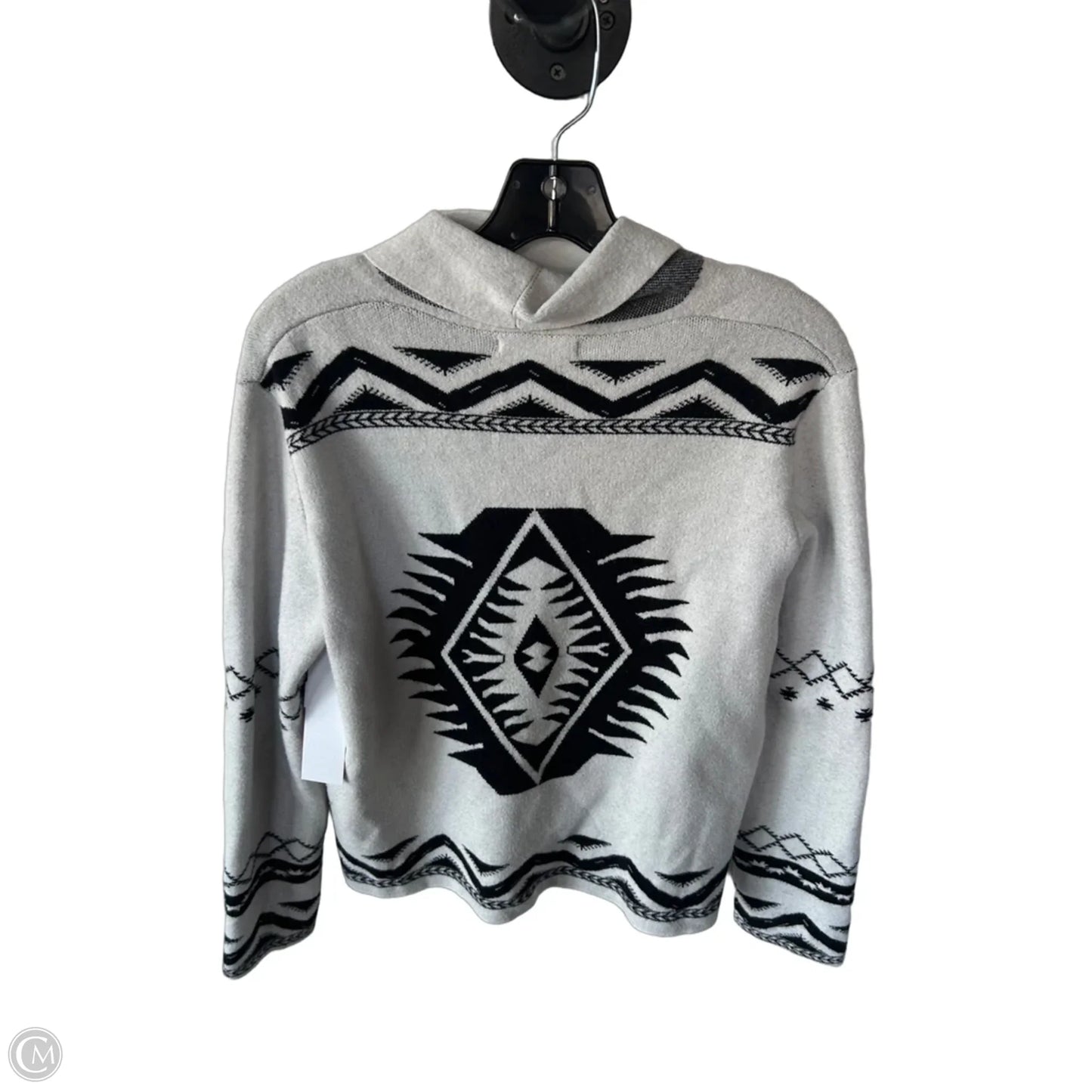 Sweater Cardigan By Clothes Mentor In Black & Grey, Size: S