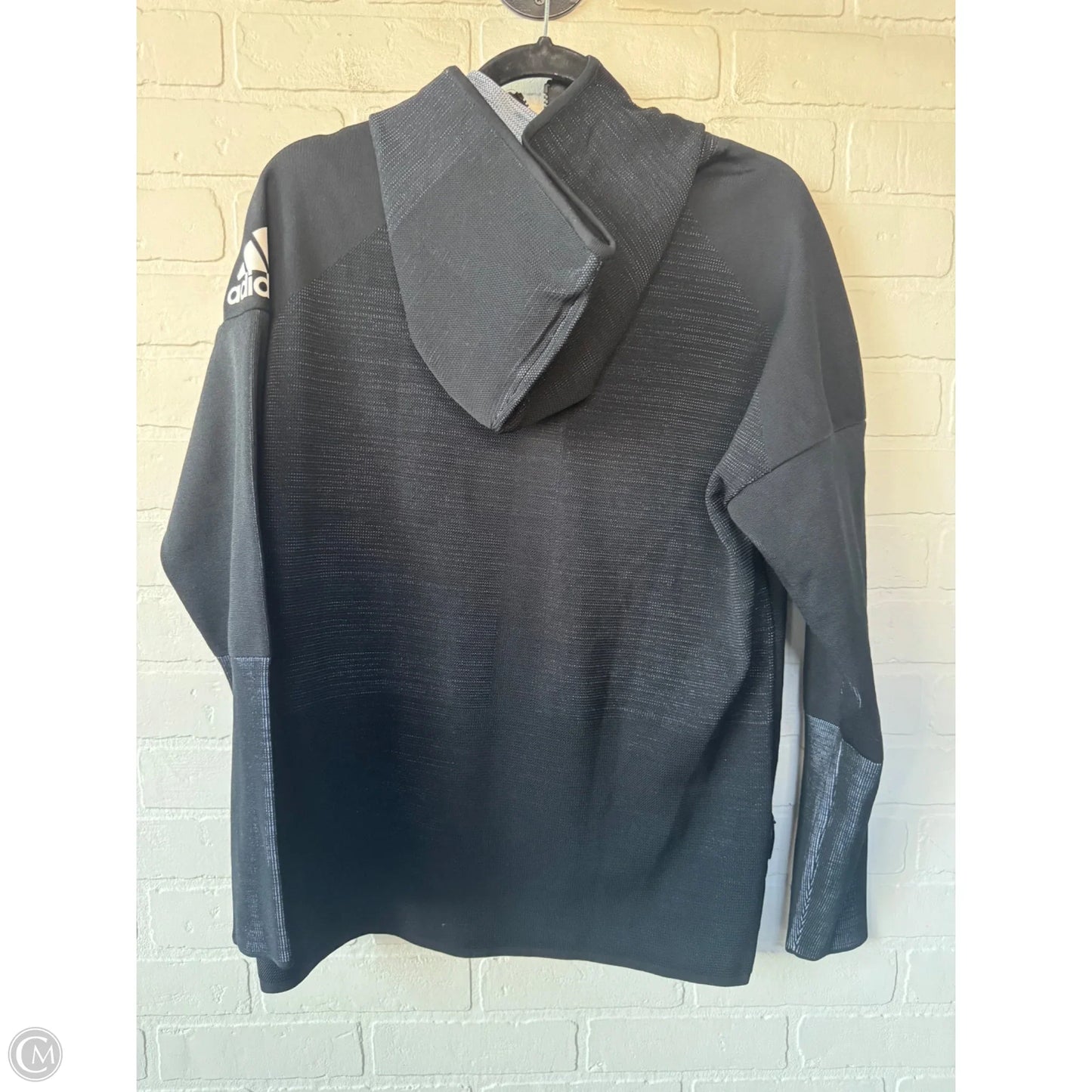 Athletic Sweatshirt Hoodie By Adidas In Black, Size: S