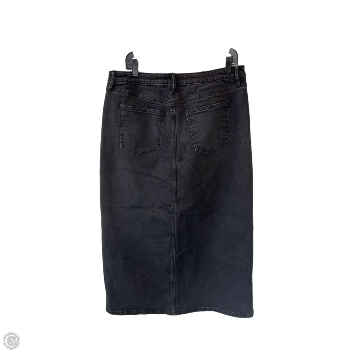 Skirt Midi By Ann Taylor In Black Denim, Size: 12