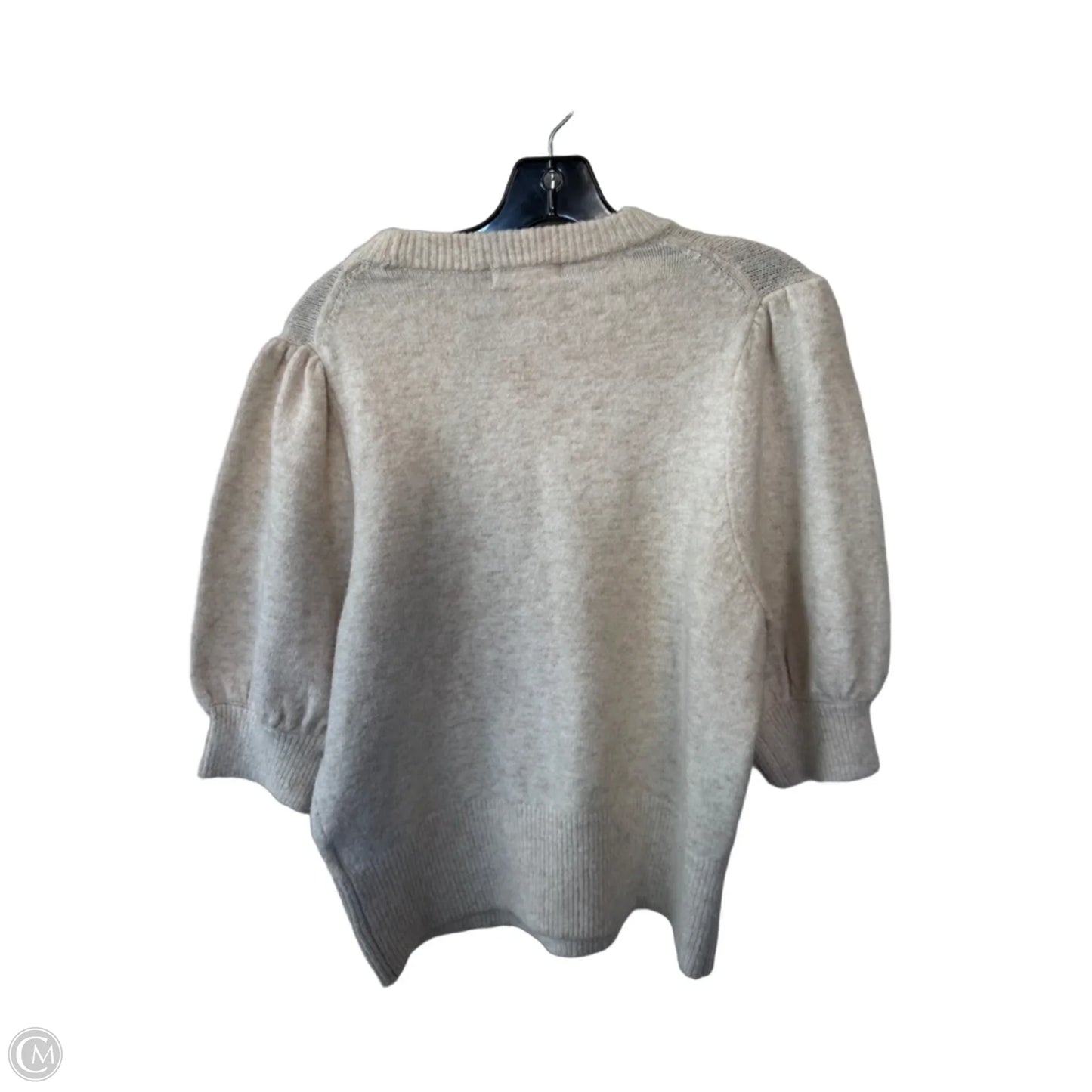 Sweater Short Sleeve By H&m In Tan, Size: M