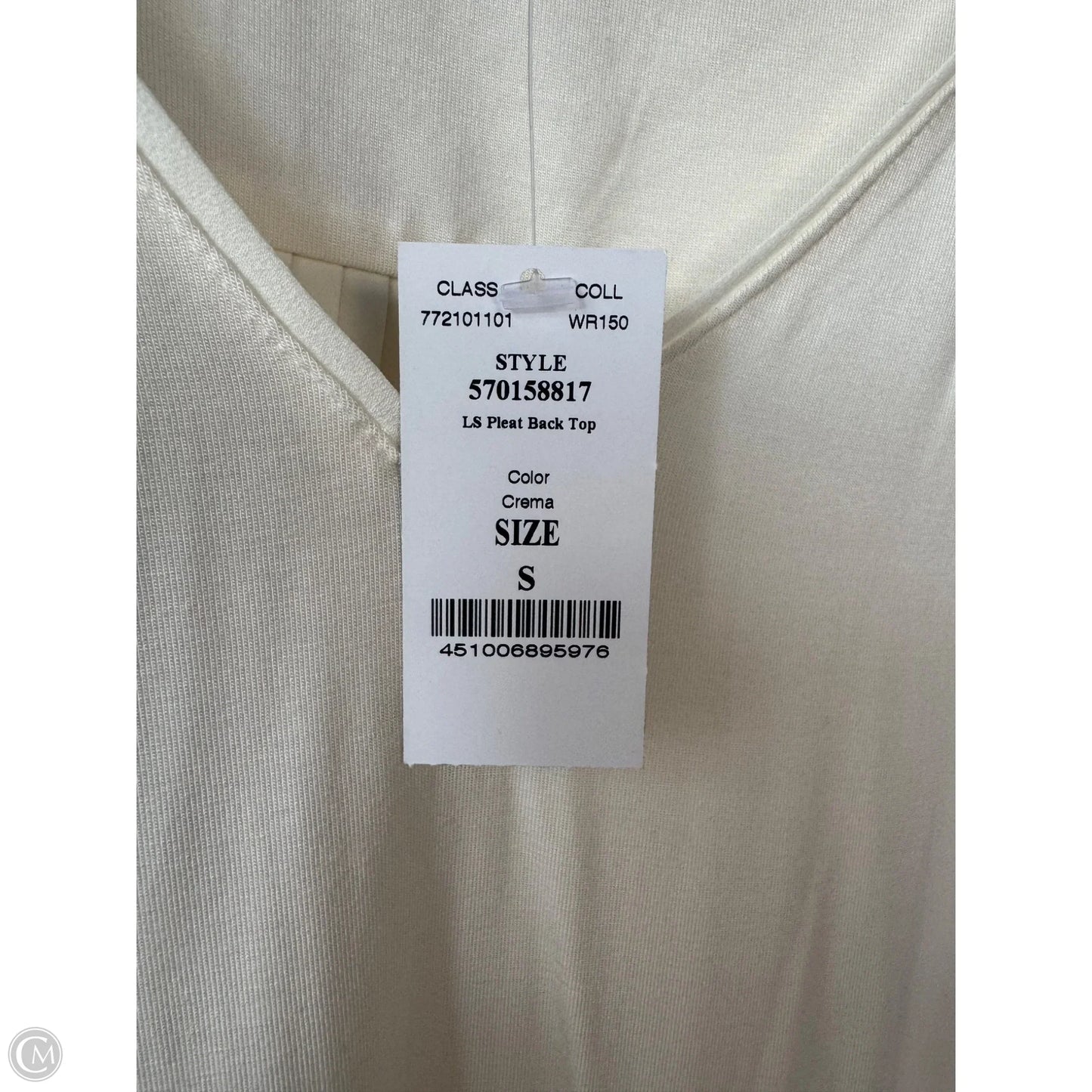 Top Long Sleeve By White House Black Market In Cream, Size: S