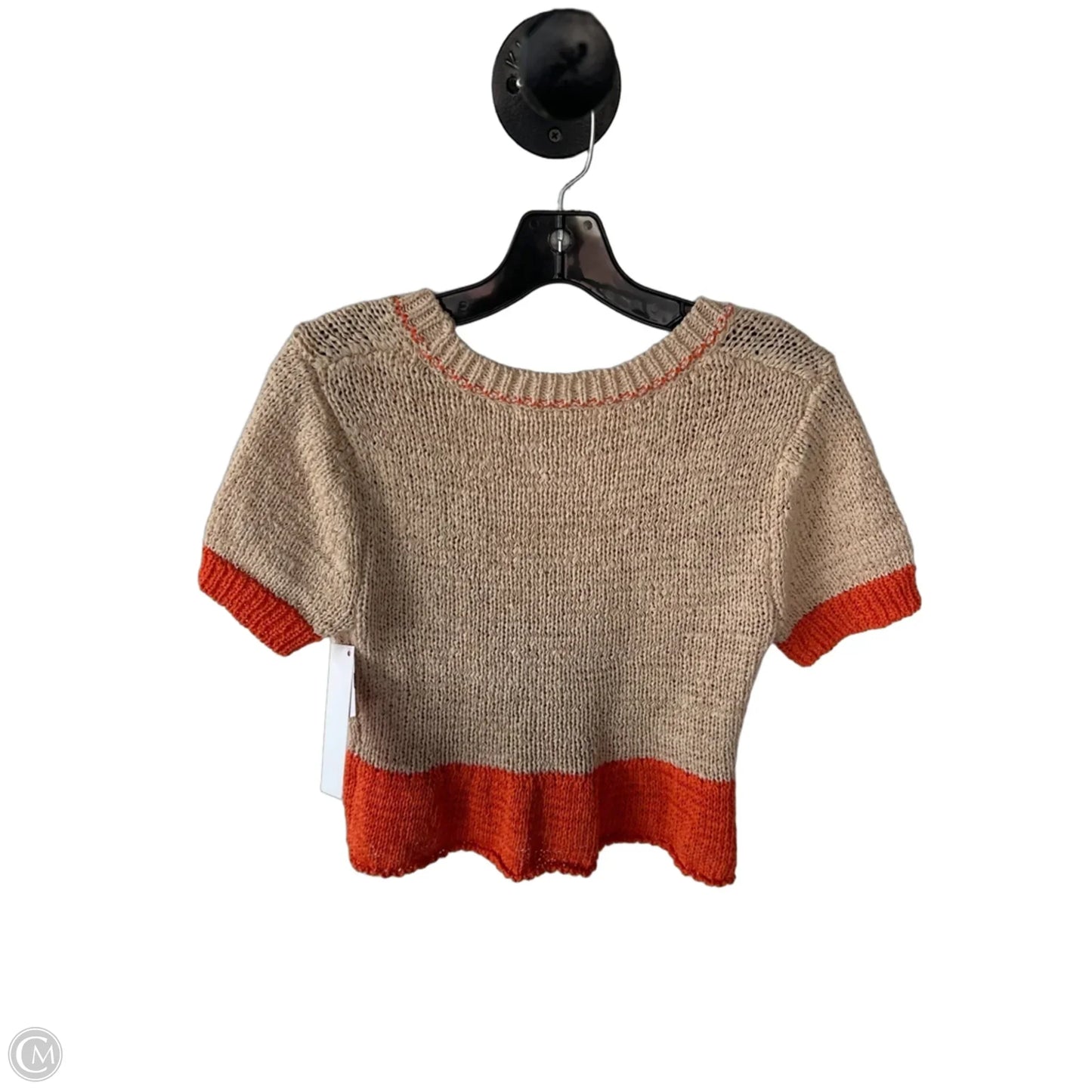 Sweater Short Sleeve By Altard State In Orange & Tan, Size: S