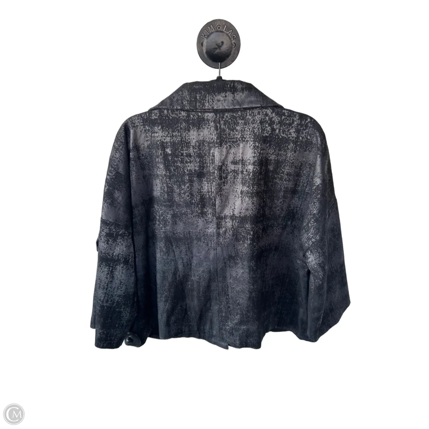Blazer By Eileen Fisher In Black & Grey, Size: M