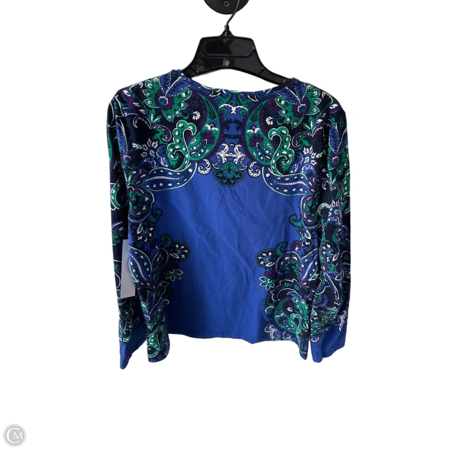 Top Long Sleeve By Talbots In Green & Purple, Size: Xl