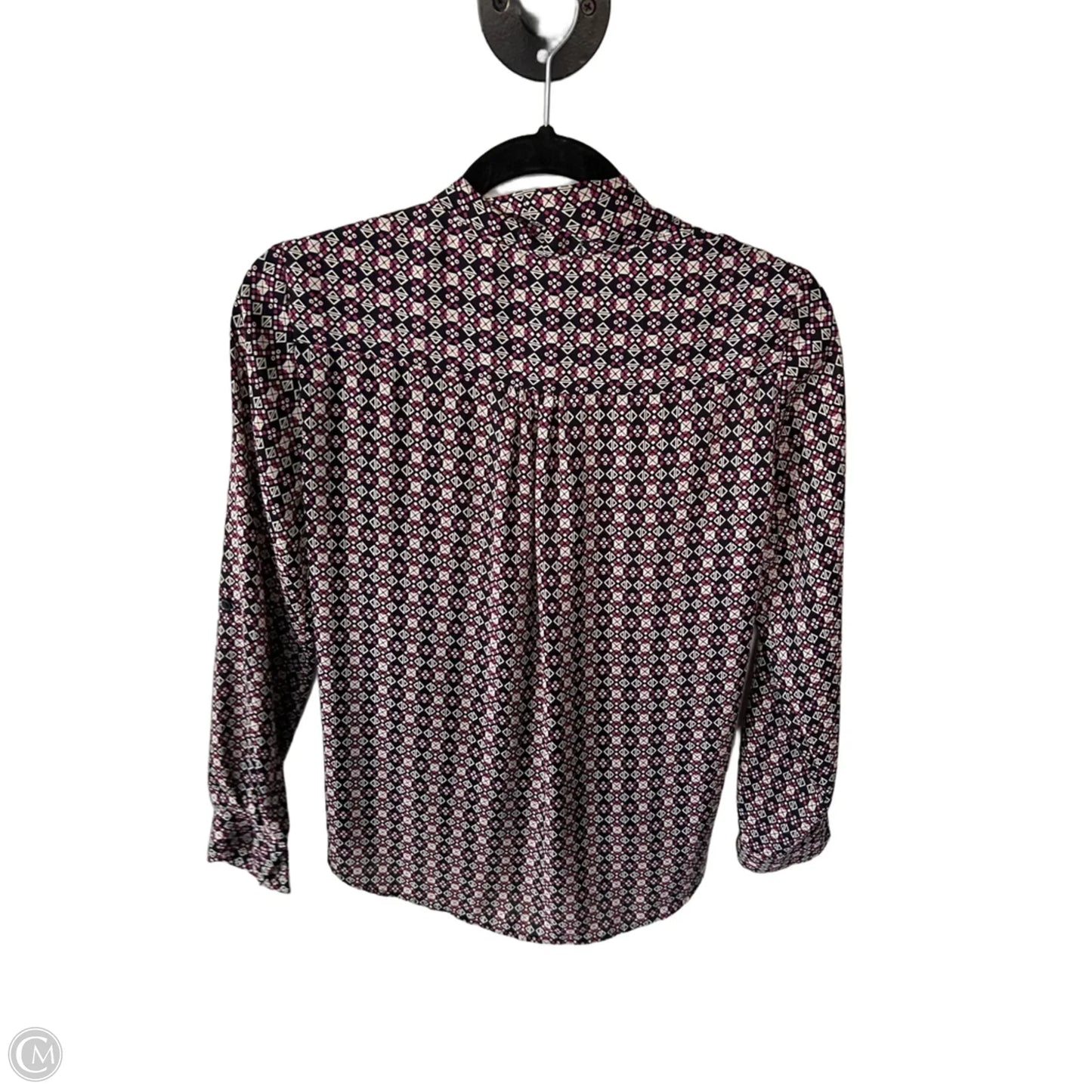 Top Long Sleeve By Pleione In Black & Pink, Size: Xs