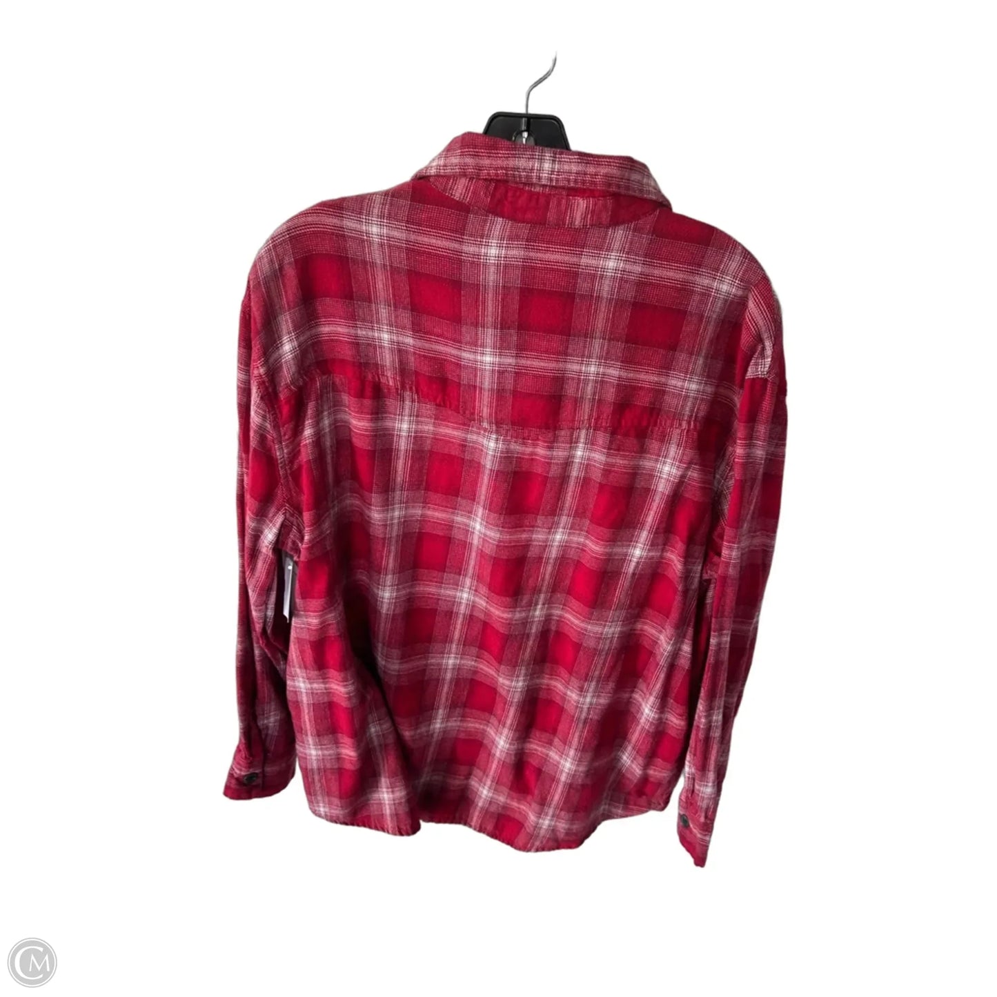 Top Long Sleeve By Wild Fable In Red & White, Size: M