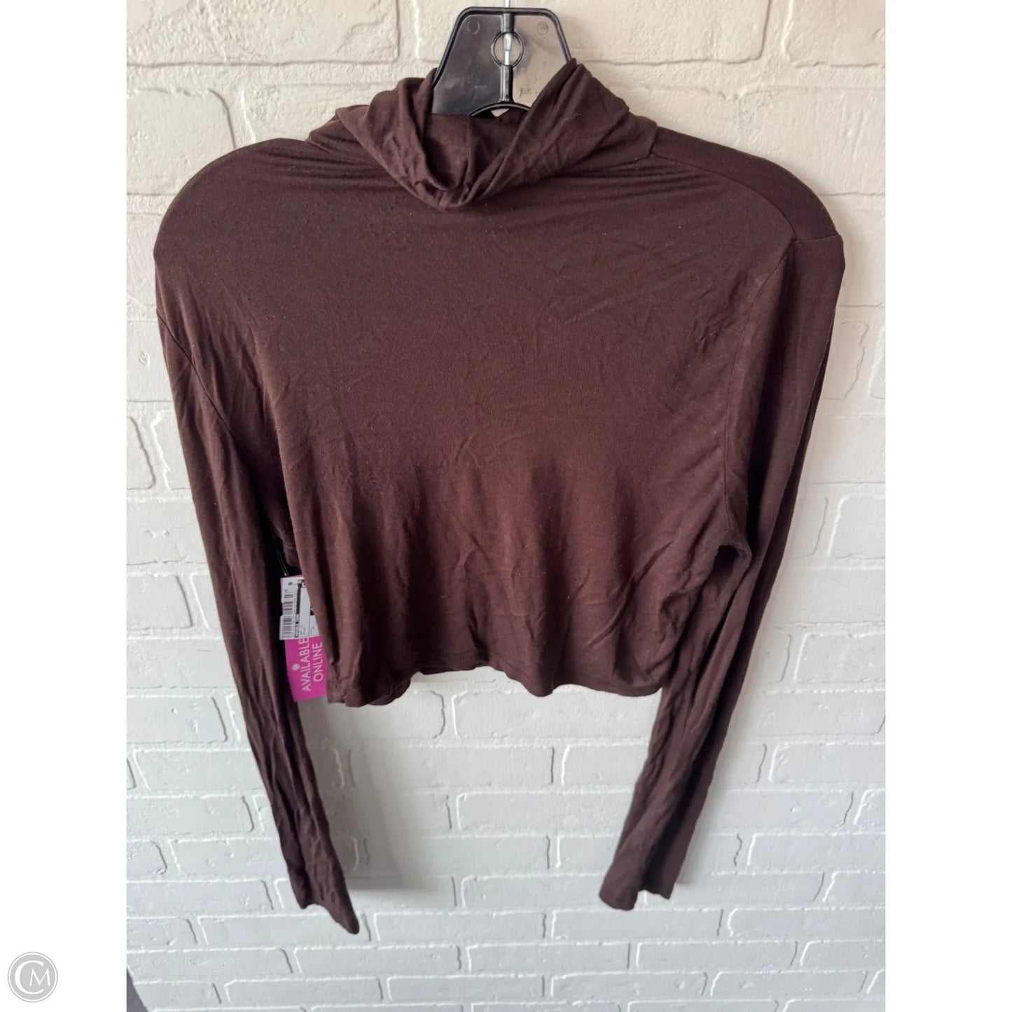 Top Long Sleeve By Double Zero In Brown, Size: L