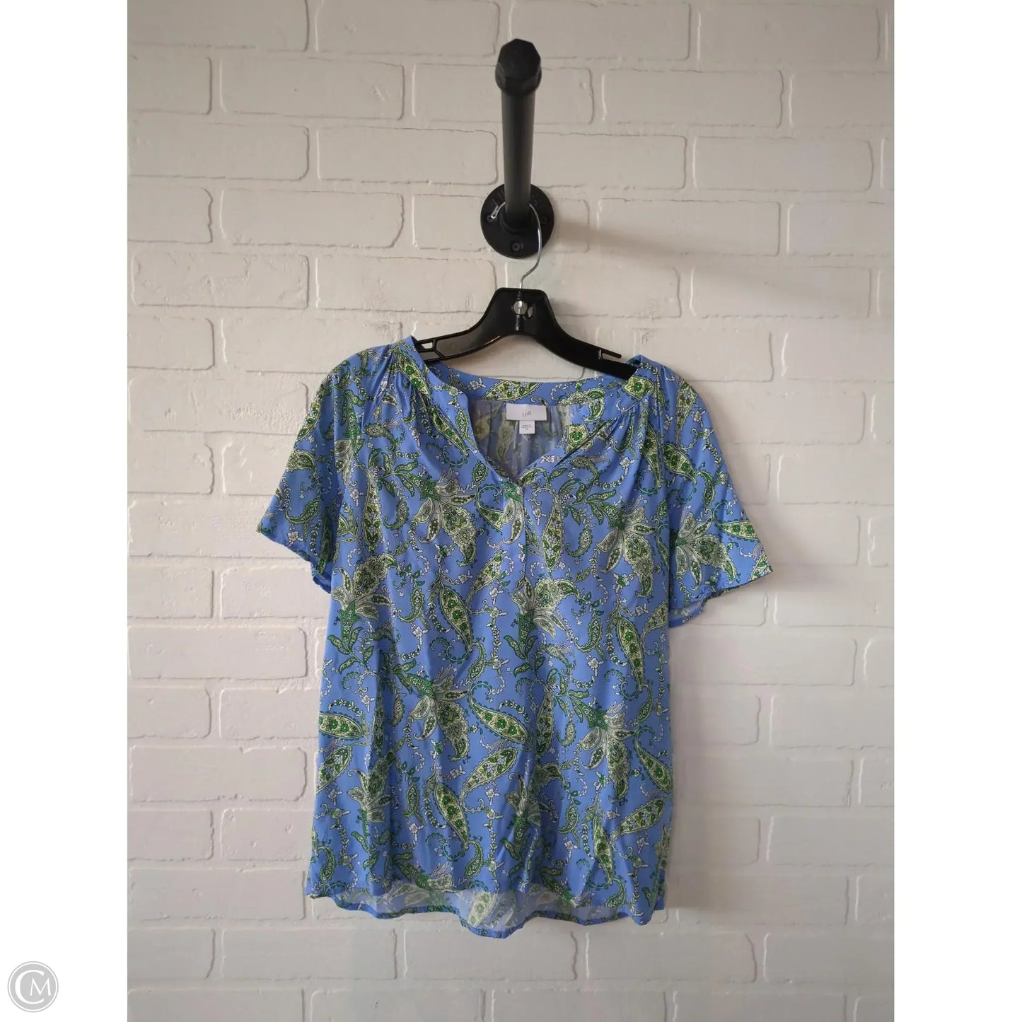 Top Short Sleeve By J. Jill In Blue & Green, Size: Xs