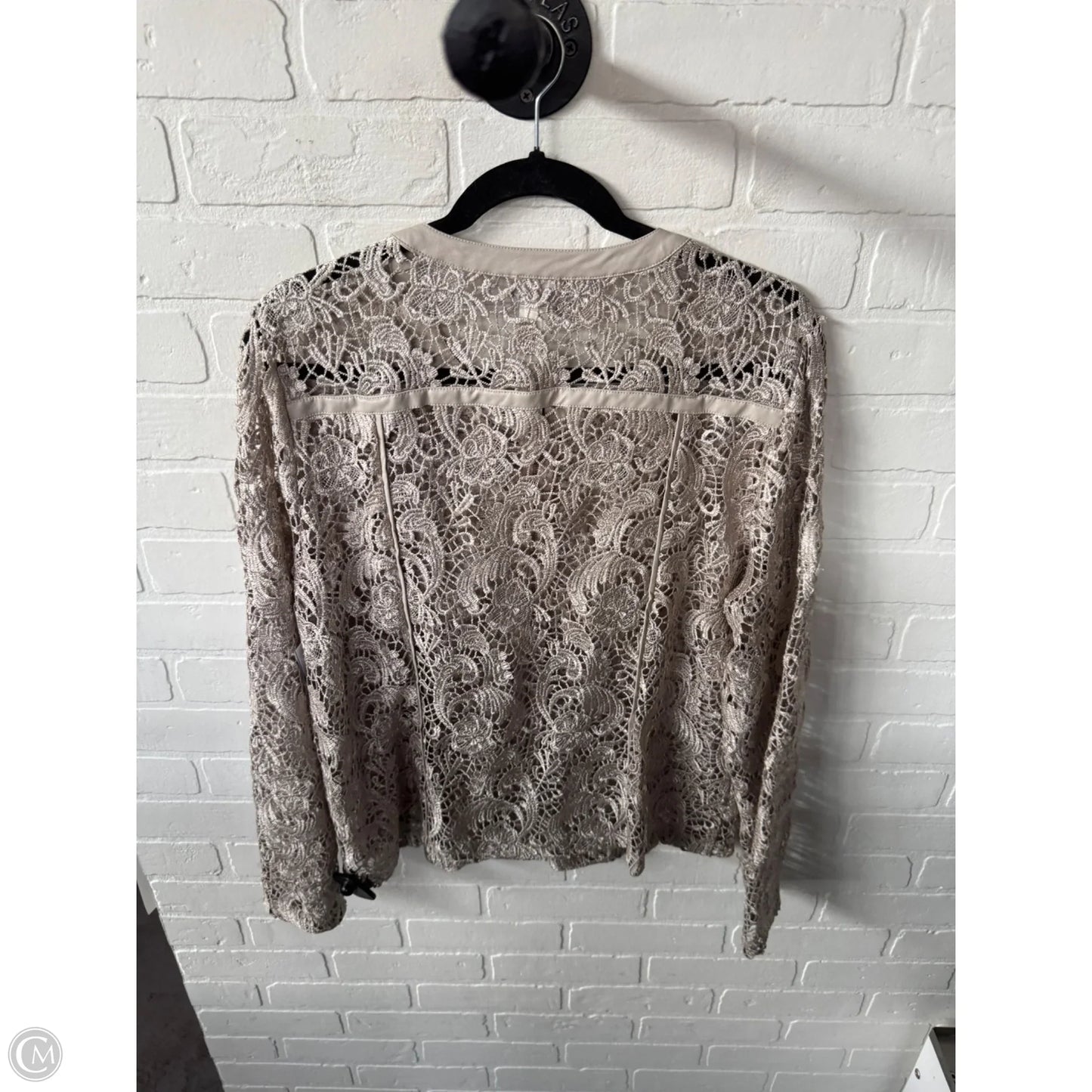 Jacket Shirt By Chicos In Tan, Size: L