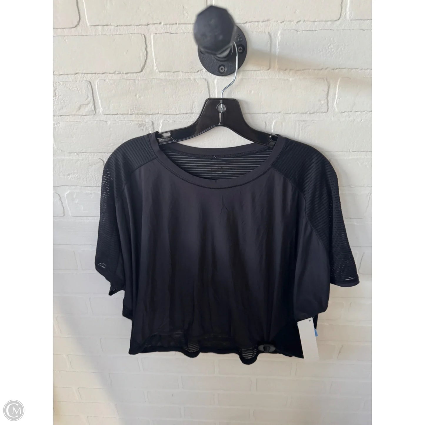 Athletic Top Short Sleeve By Lululemon In Black, Size: S