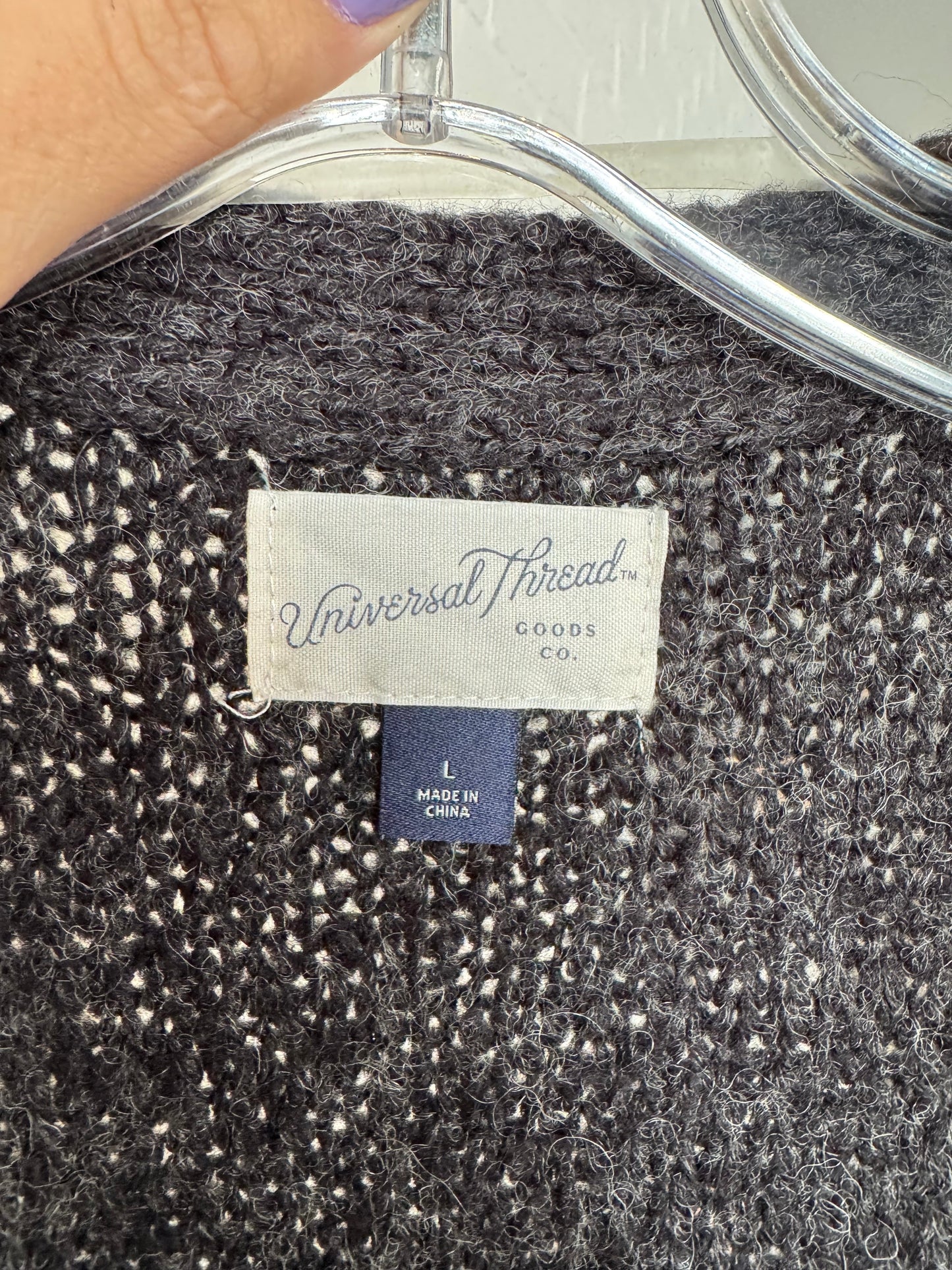 Sweater Cardigan By Universal Thread In Grey, Size: L