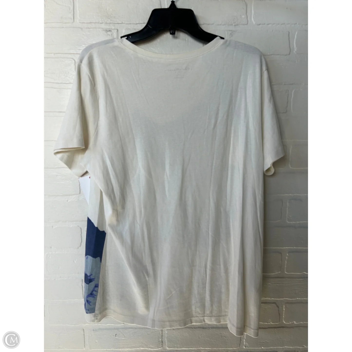 Top Short Sleeve Basic By Eddie Bauer In Blue & Cream, Size: Xxl