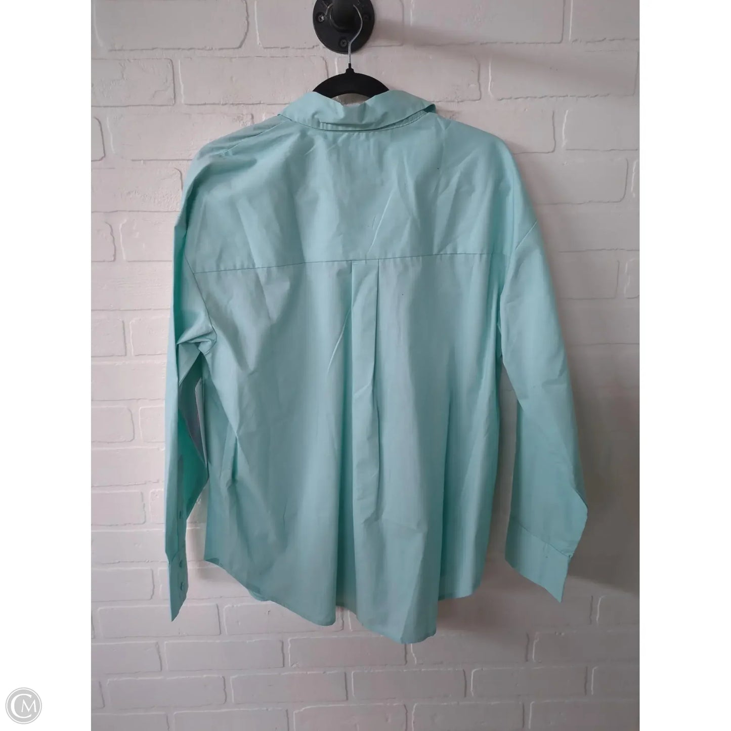 Blouse Long Sleeve By Abercrombie And Fitch In Blue & Yellow, Size: S