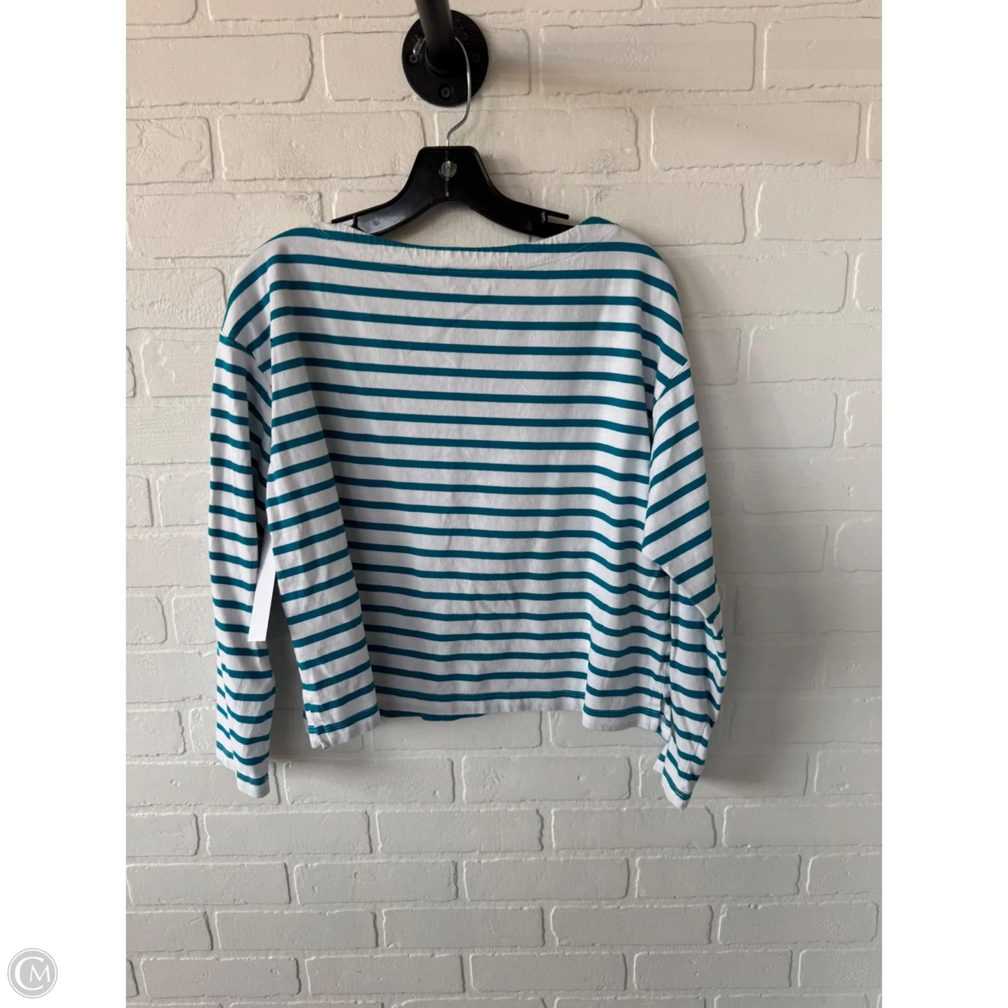 Top Long Sleeve Basic By Old Navy In Blue & White, Size: M