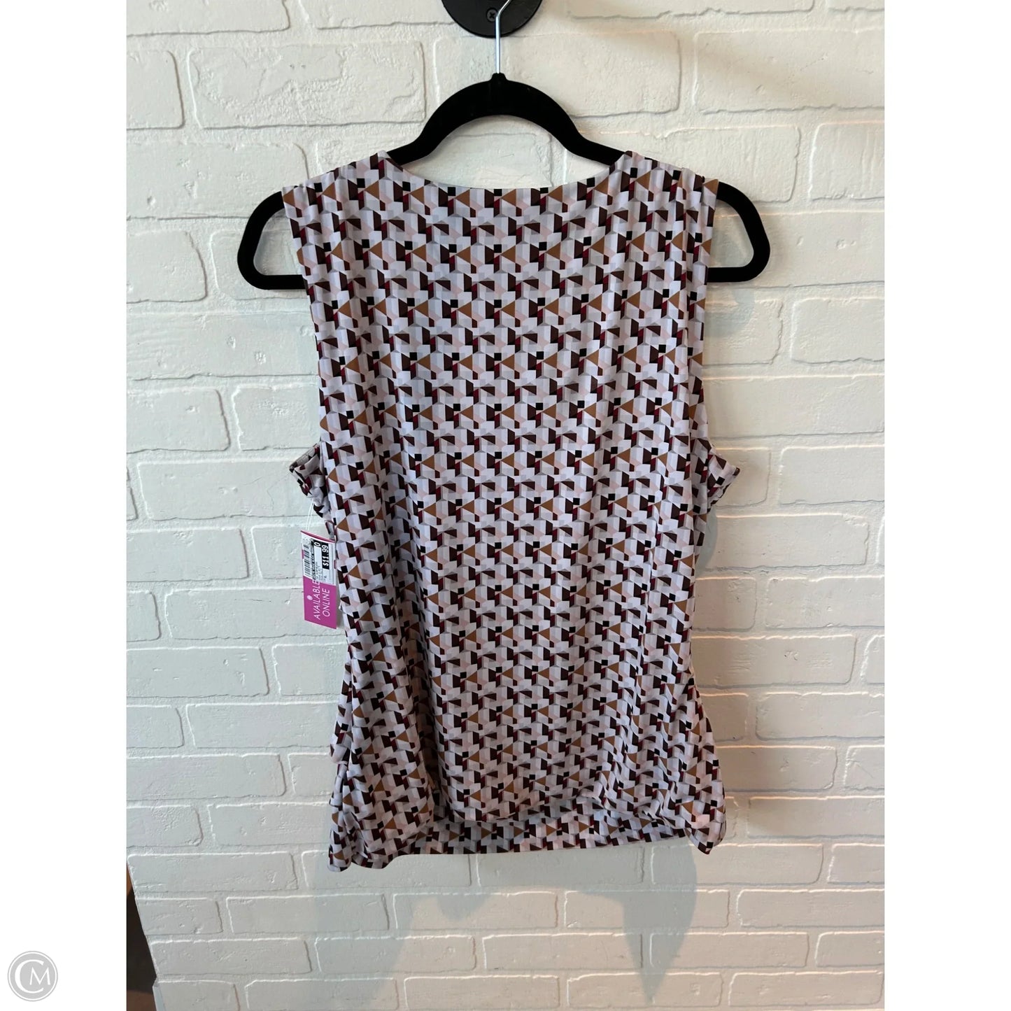 Top Sleeveless By White House Black Market In Brown & White, Size: Xl