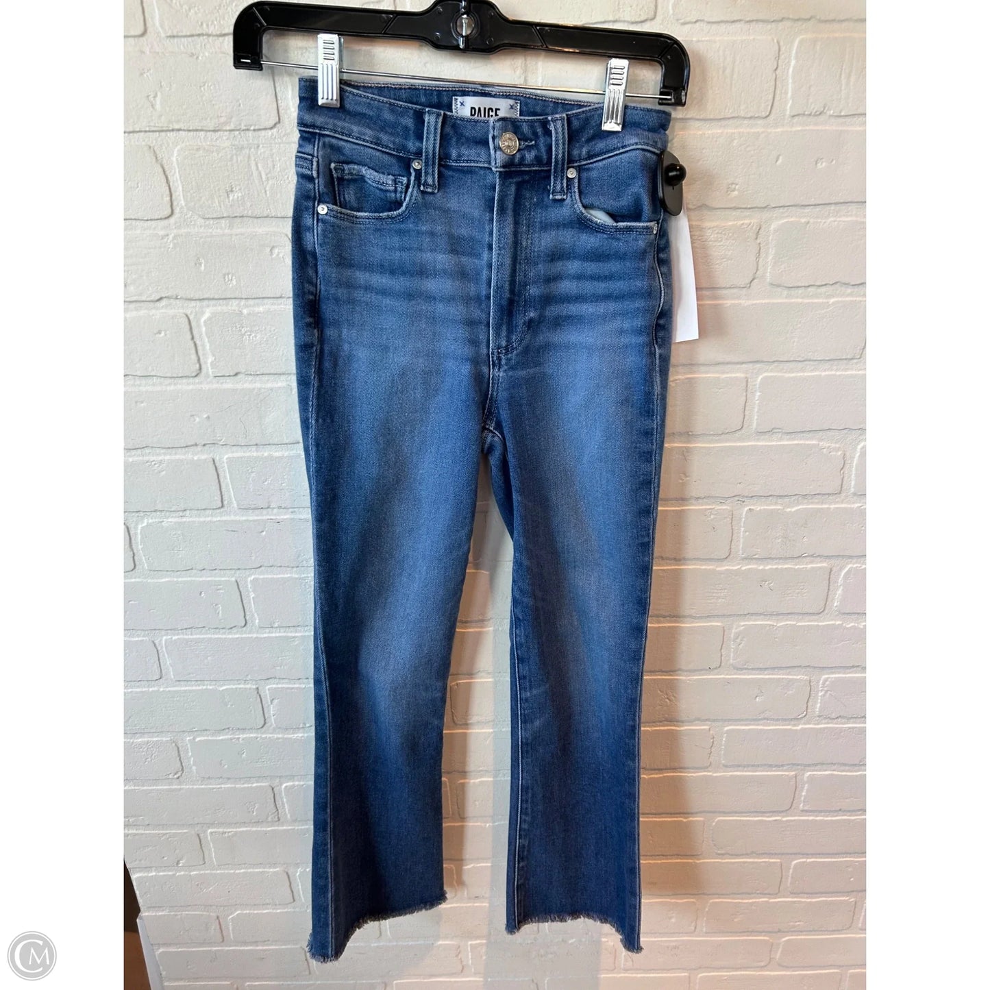 Jeans Boot Cut By Paige In Blue Denim, Size: 0