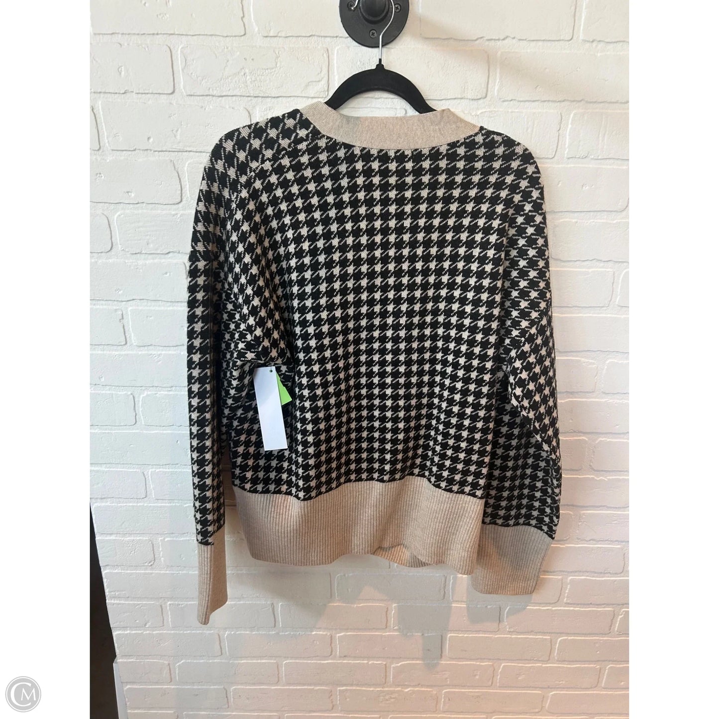 Sweater Cardigan By A New Day In Black & Cream, Size: L