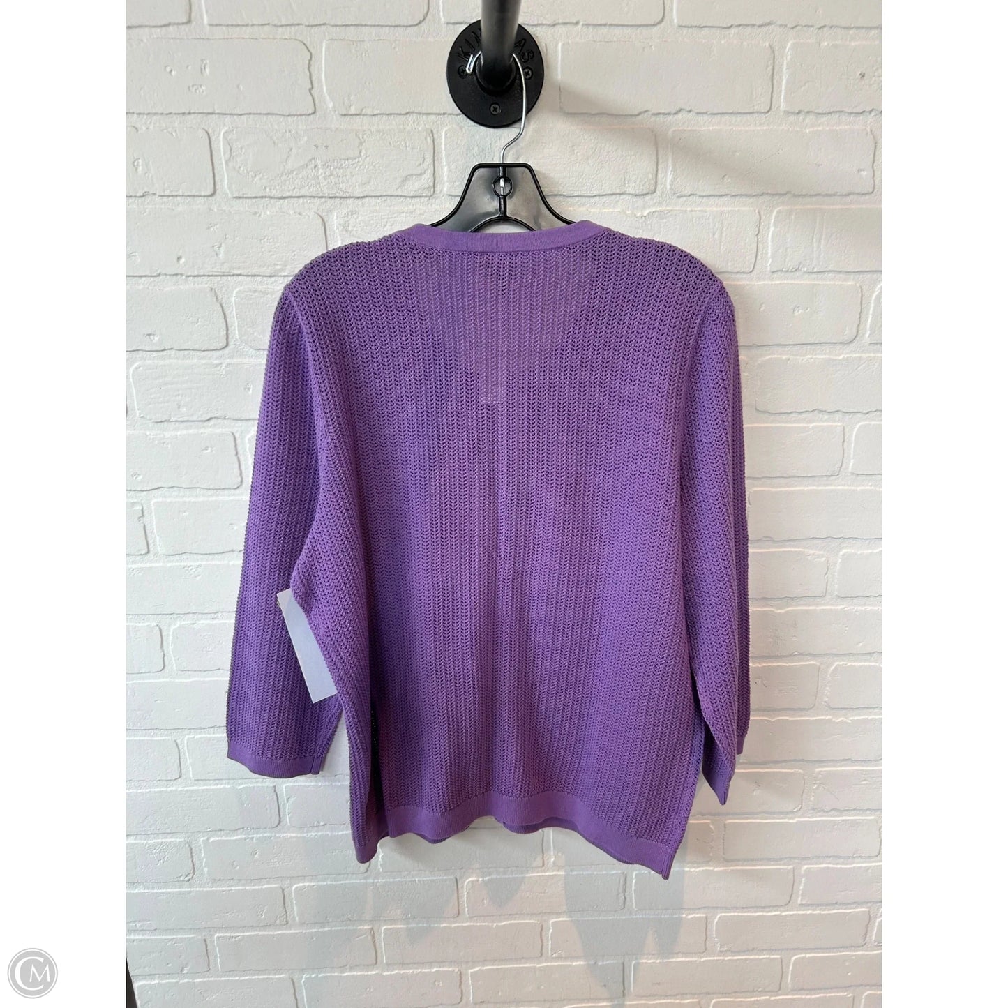 Sweater Cardigan By Talbots In Purple, Size: Xl