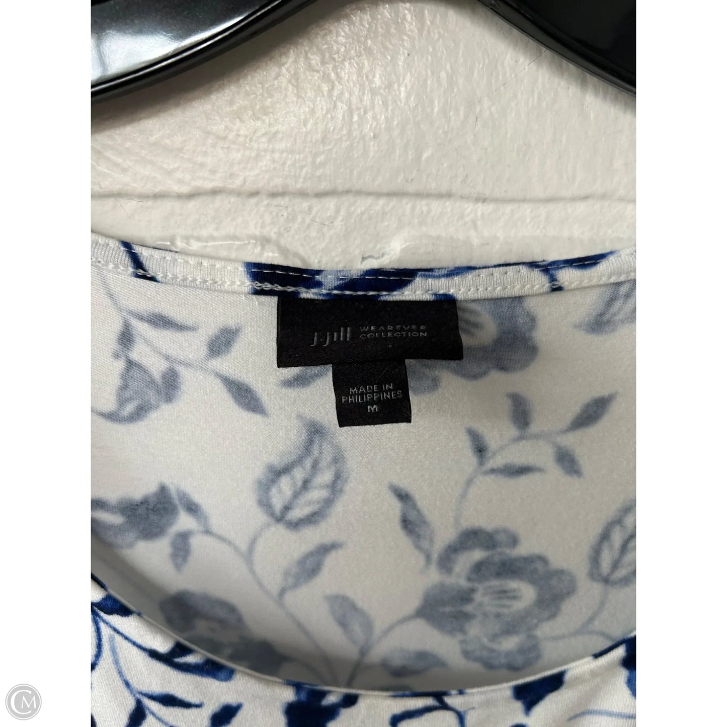 Top Short Sleeve By J. Jill In Blue & White, Size: M