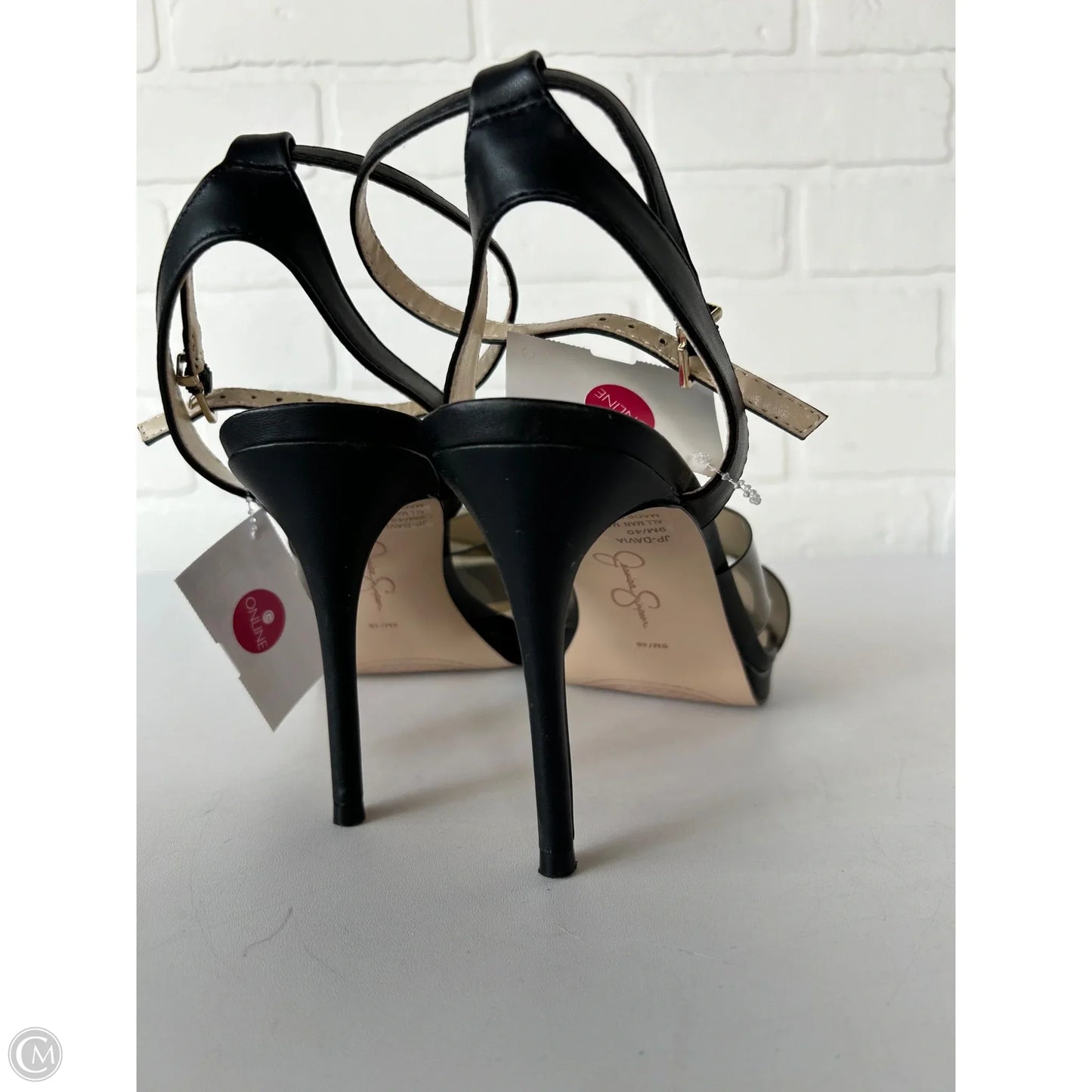 Sandals Heels Stiletto By Jessica Simpson In Black, Size: 9