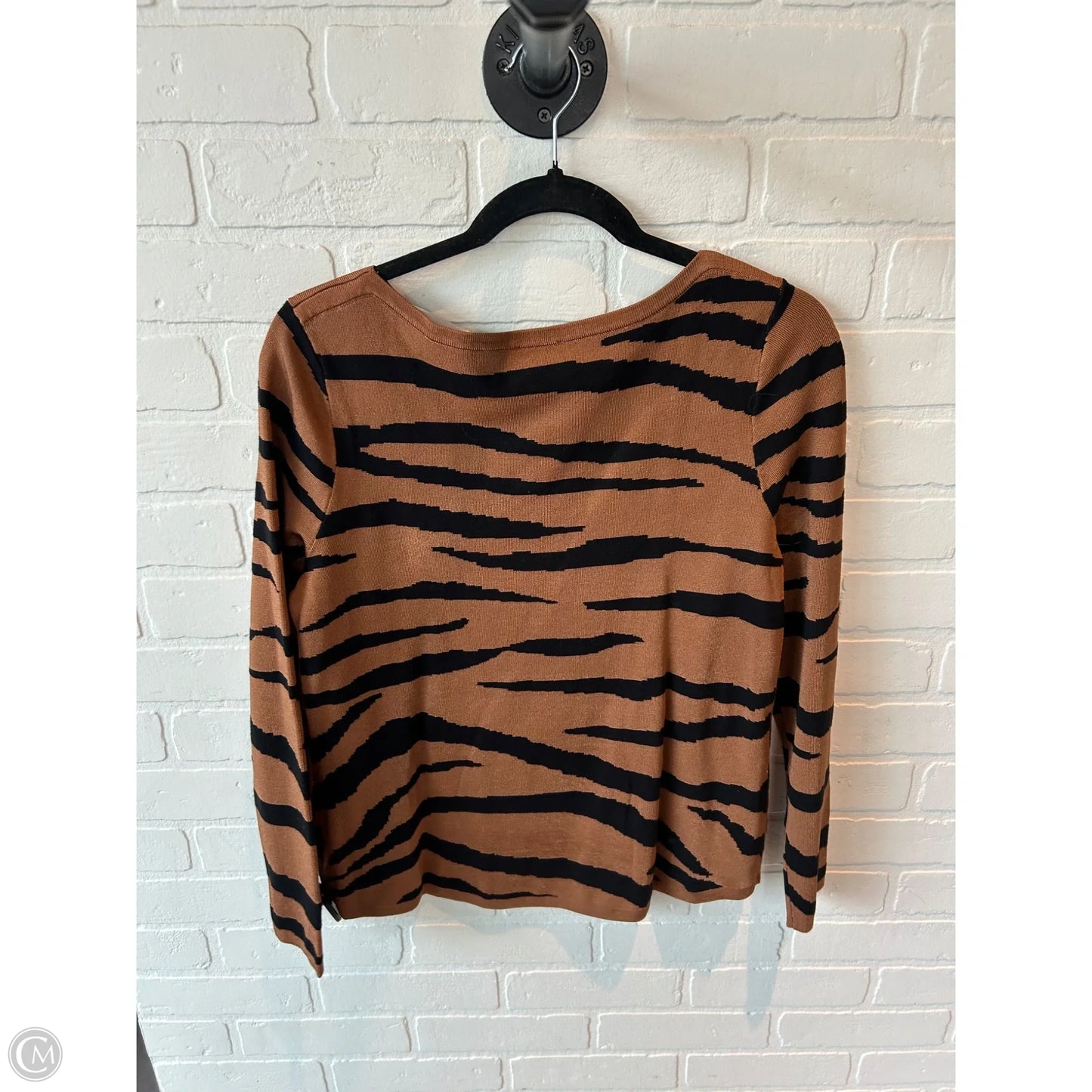Sweater By Chicos In Black & Brown, Size: M
