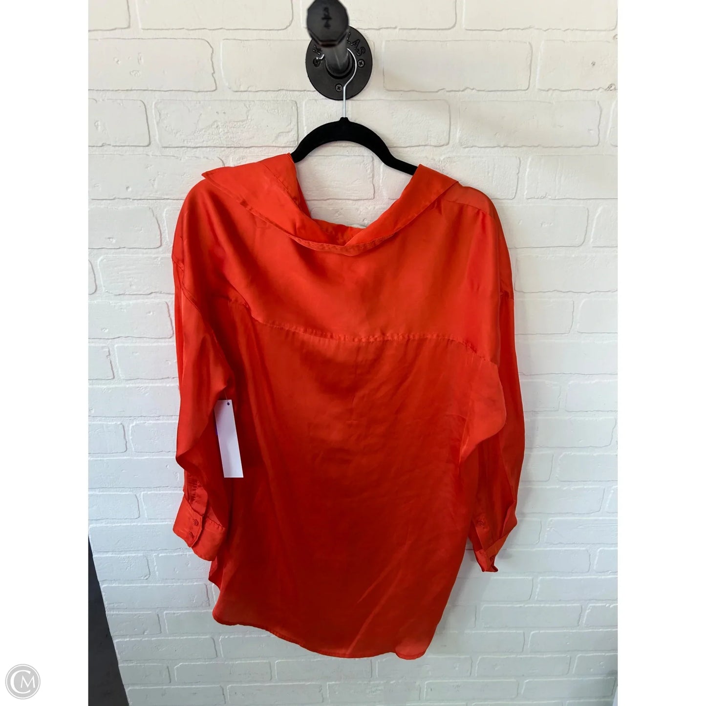 Top Long Sleeve By H&m In Orange, Size: S