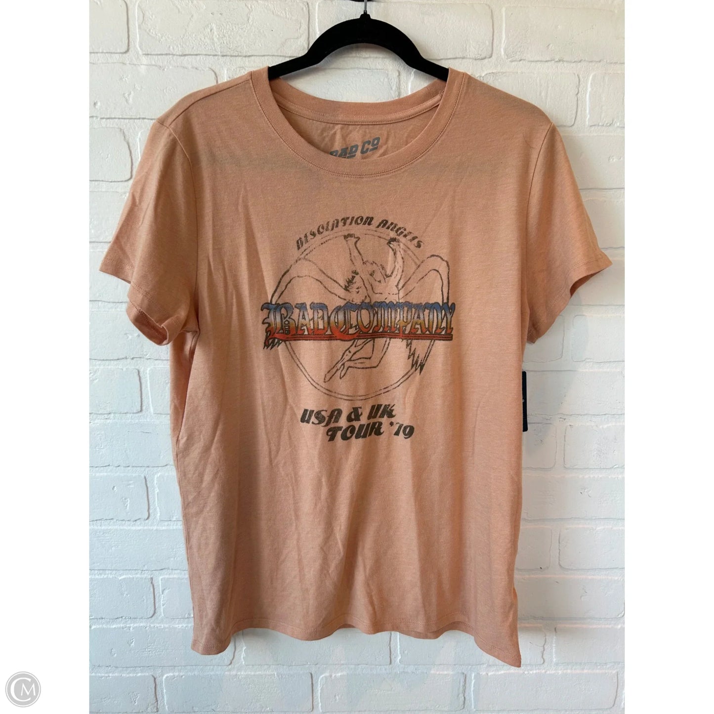 Top Short Sleeve Basic By Lucky Brand In Peach, Size: Xl