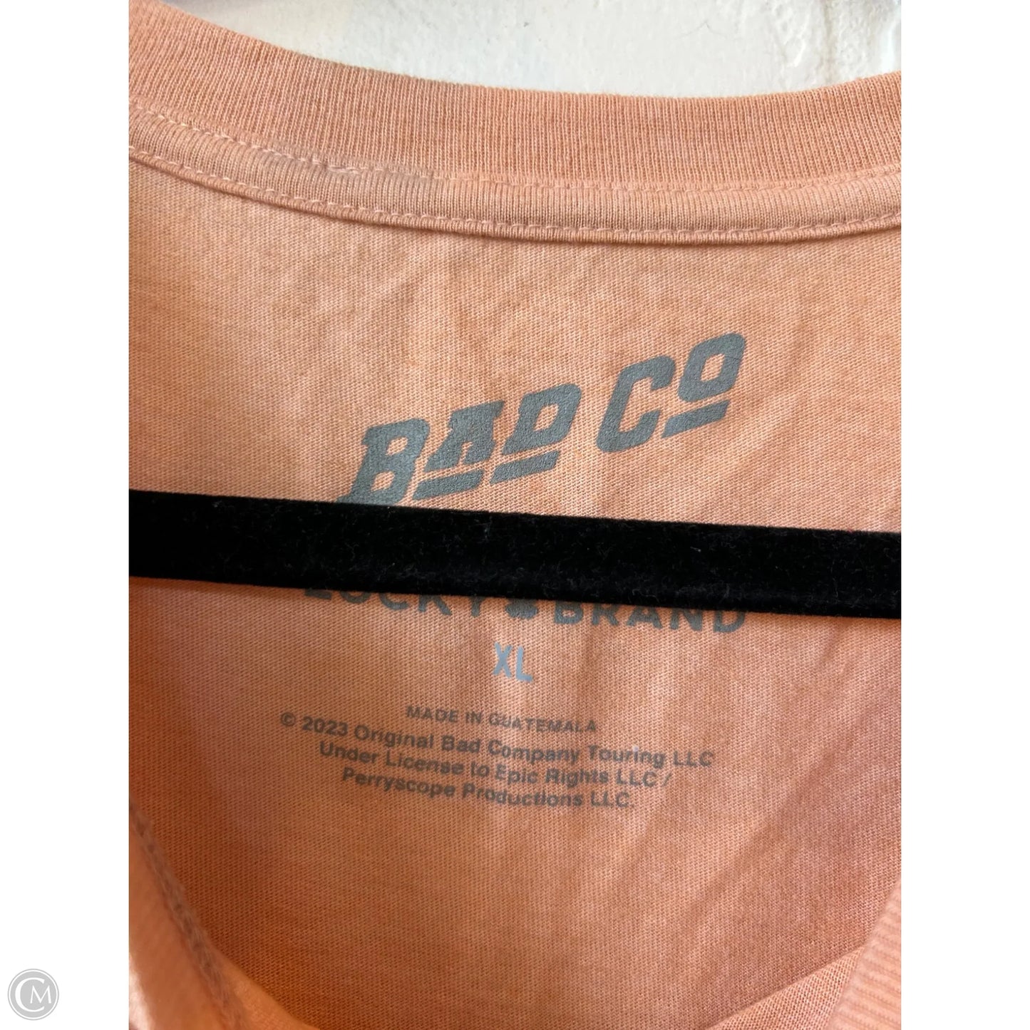 Top Short Sleeve Basic By Lucky Brand In Peach, Size: Xl