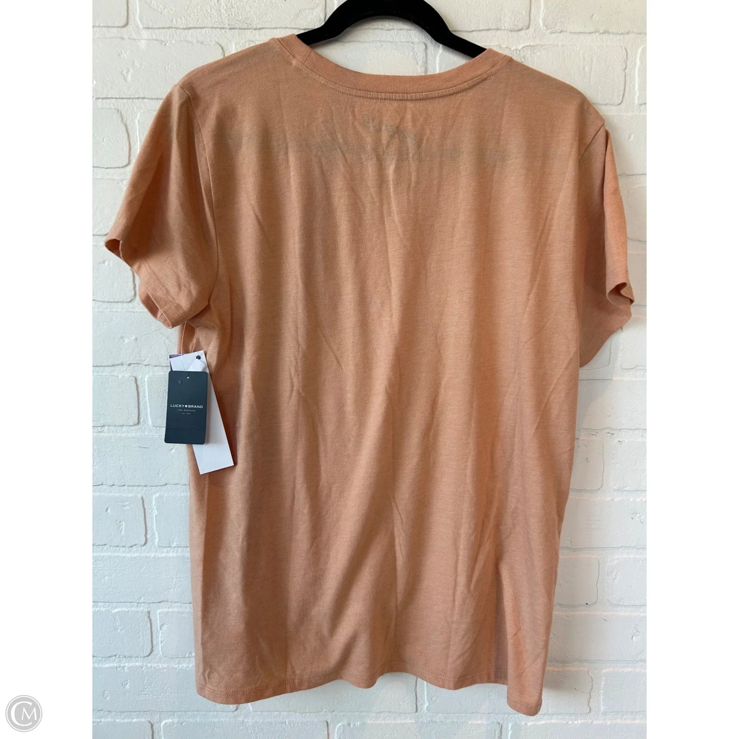 Top Short Sleeve Basic By Lucky Brand In Peach, Size: Xl