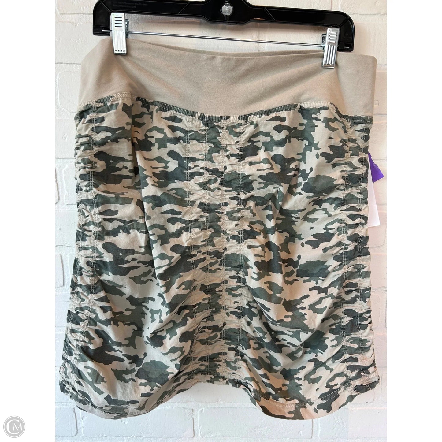 Skirt Mini & Short By Cmc In Cream & Green, Size: 12