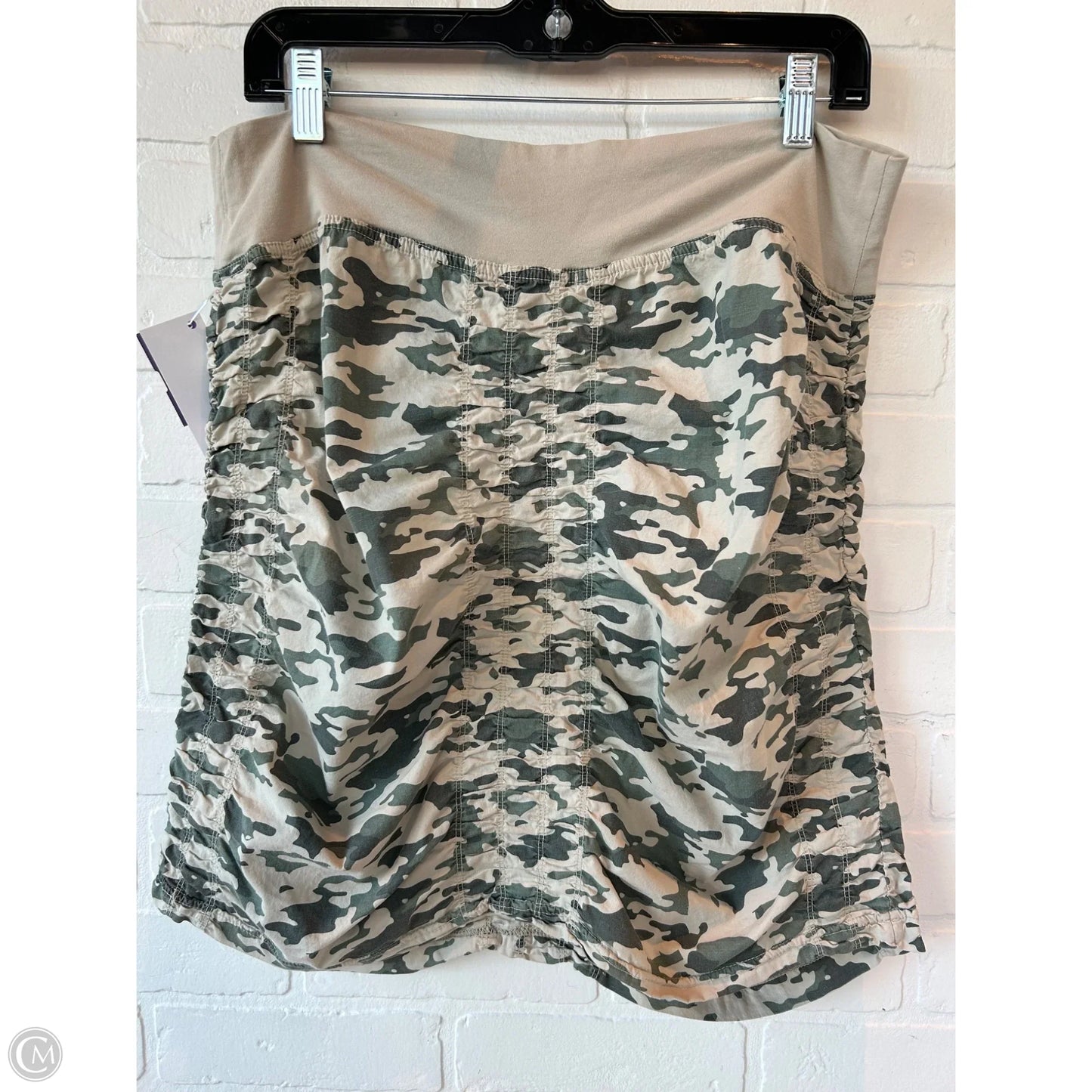 Skirt Mini & Short By Cmc In Cream & Green, Size: 12