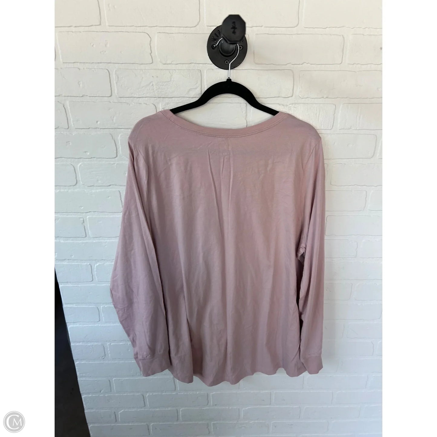 Athletic Top Long Sleeve Crewneck By Nike Apparel In Pink, Size: 2x