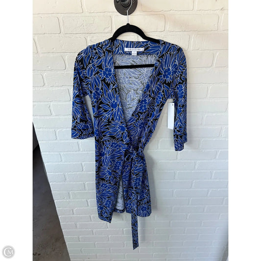 Dress Designer By Diane Von Furstenberg In Black & Blue, Size: Xs