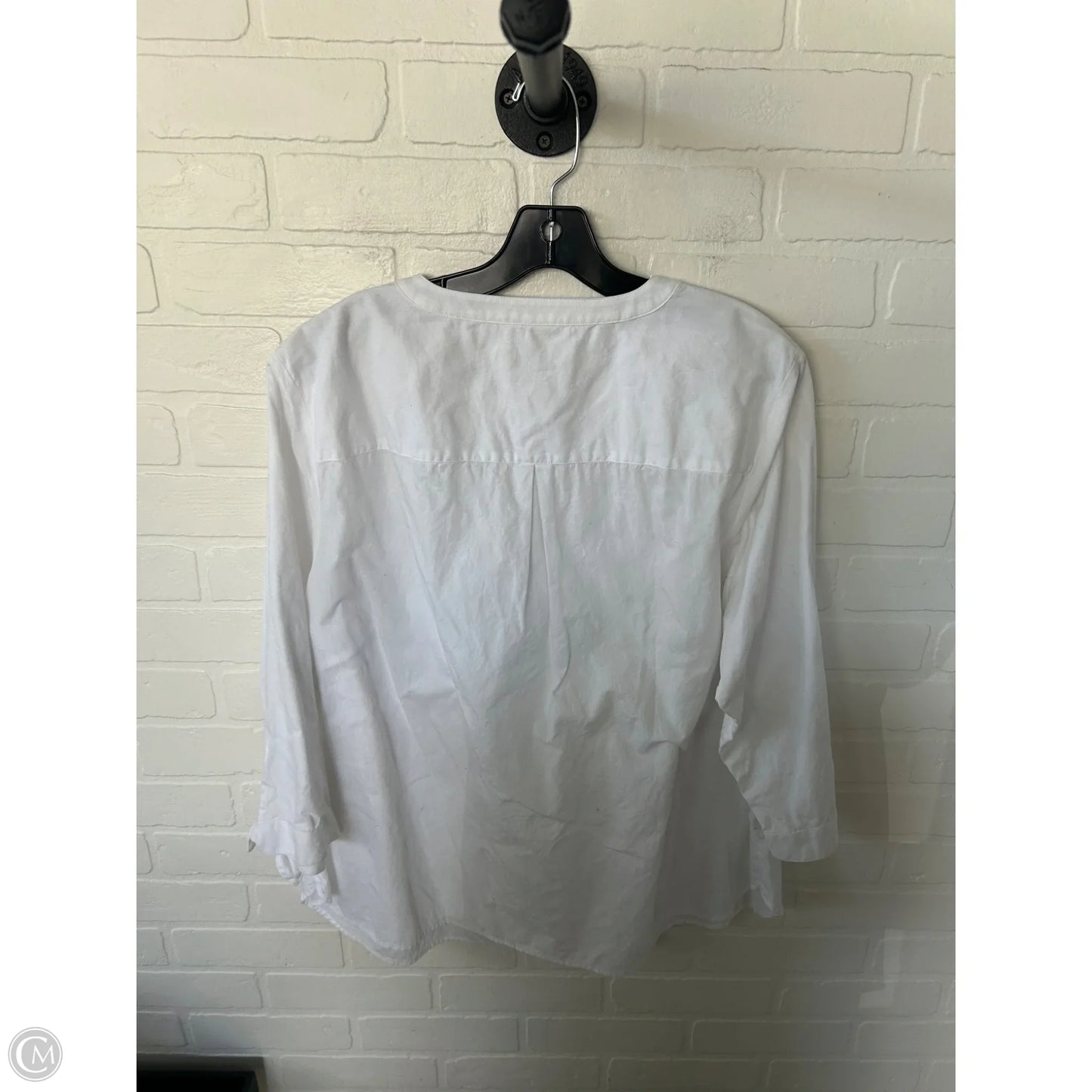 Top 3/4 Sleeve By Talbots In White, Size: 2x