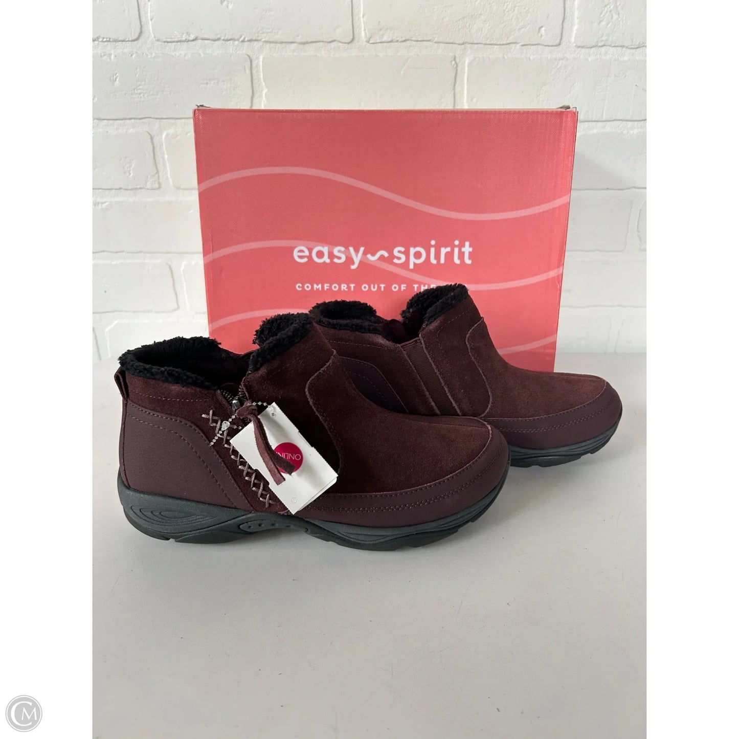 Boots Ankle Flats By Easy Spirit In Maroon, Size: 8.5