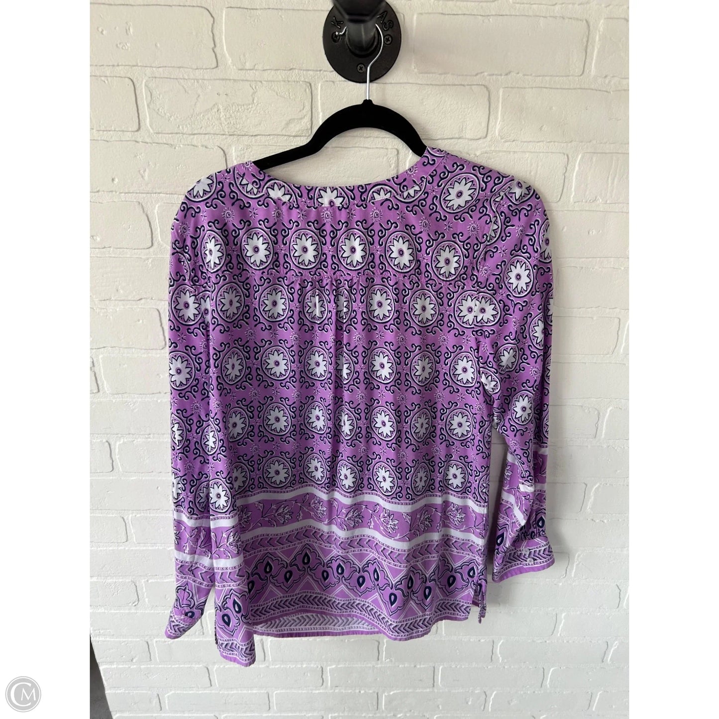 Top Long Sleeve By Talbots In Purple, Size: L