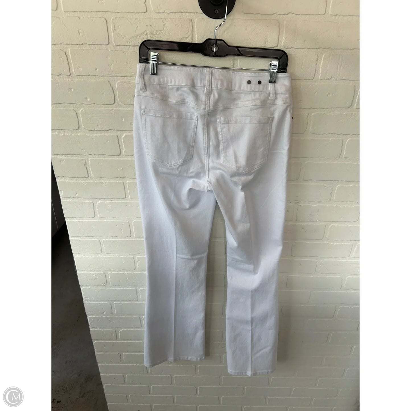 Jeans Boot Cut By Cabi In White Denim, Size: 4