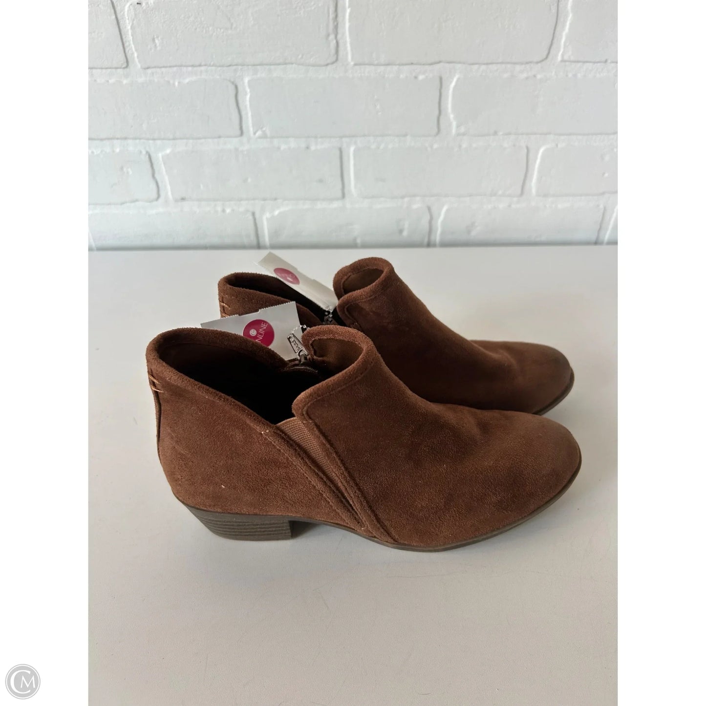 Boots Ankle Flats By So In Brown, Size: 7.5