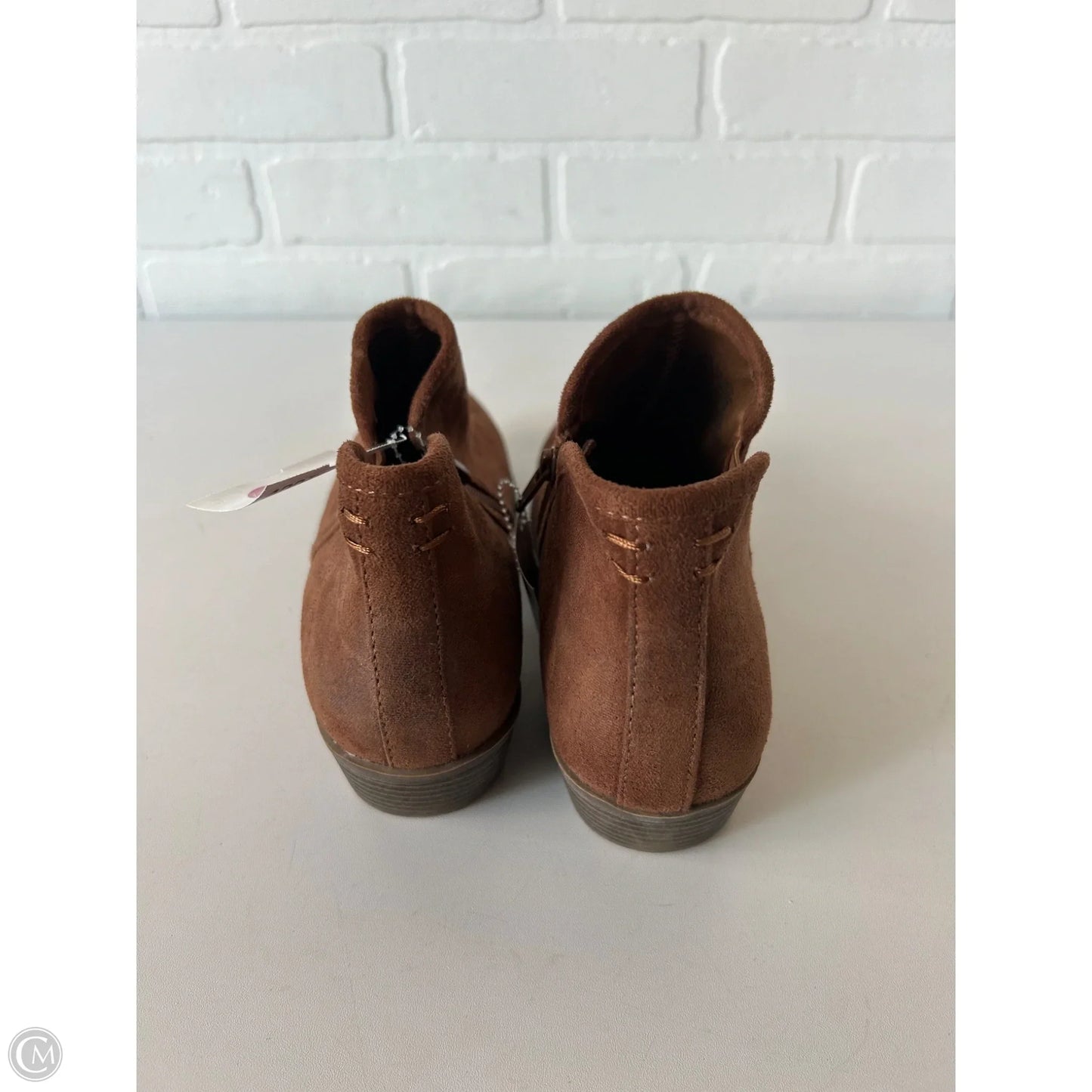 Boots Ankle Flats By So In Brown, Size: 7.5
