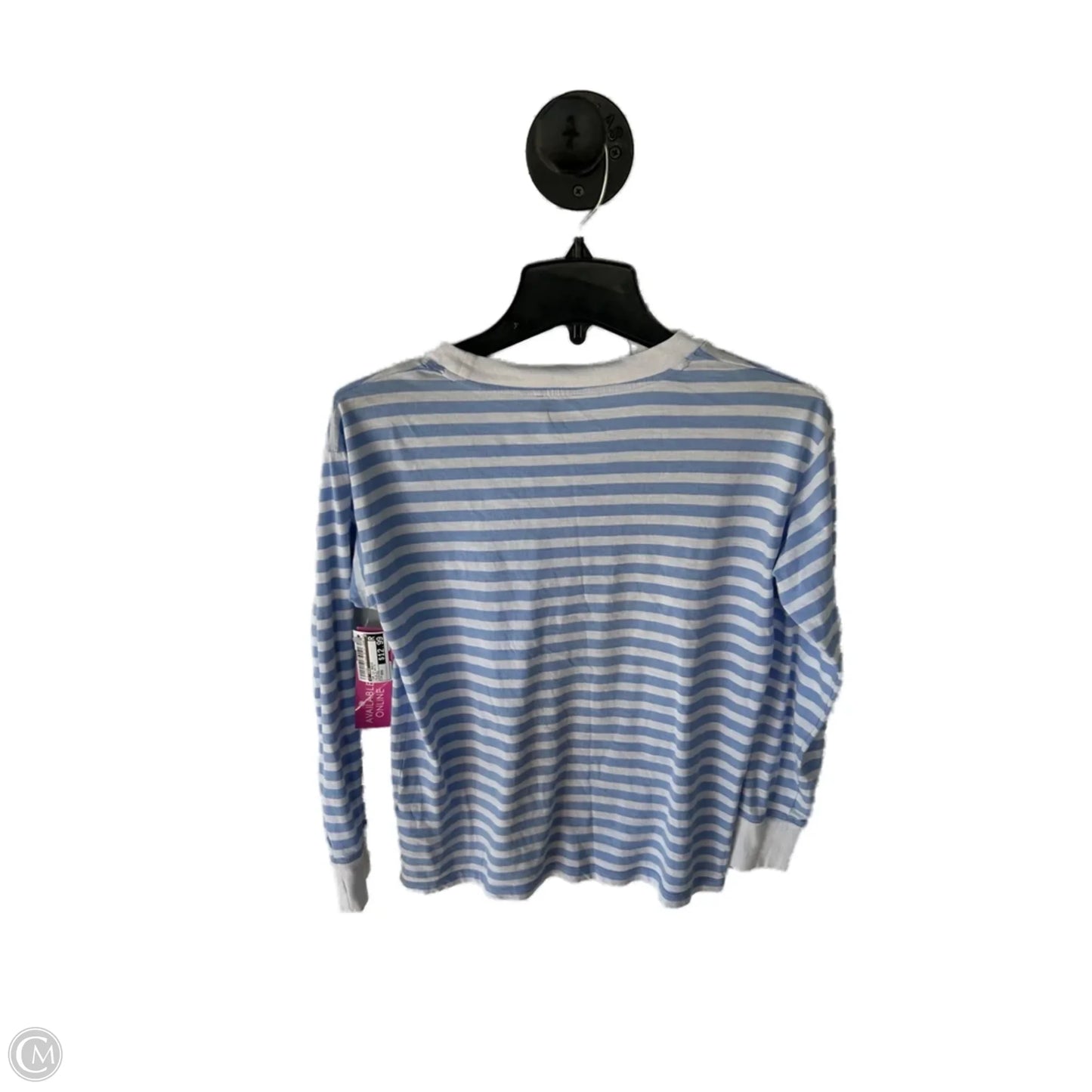 Top Long Sleeve Basic By J. Crew In Blue & White, Size: Xxs