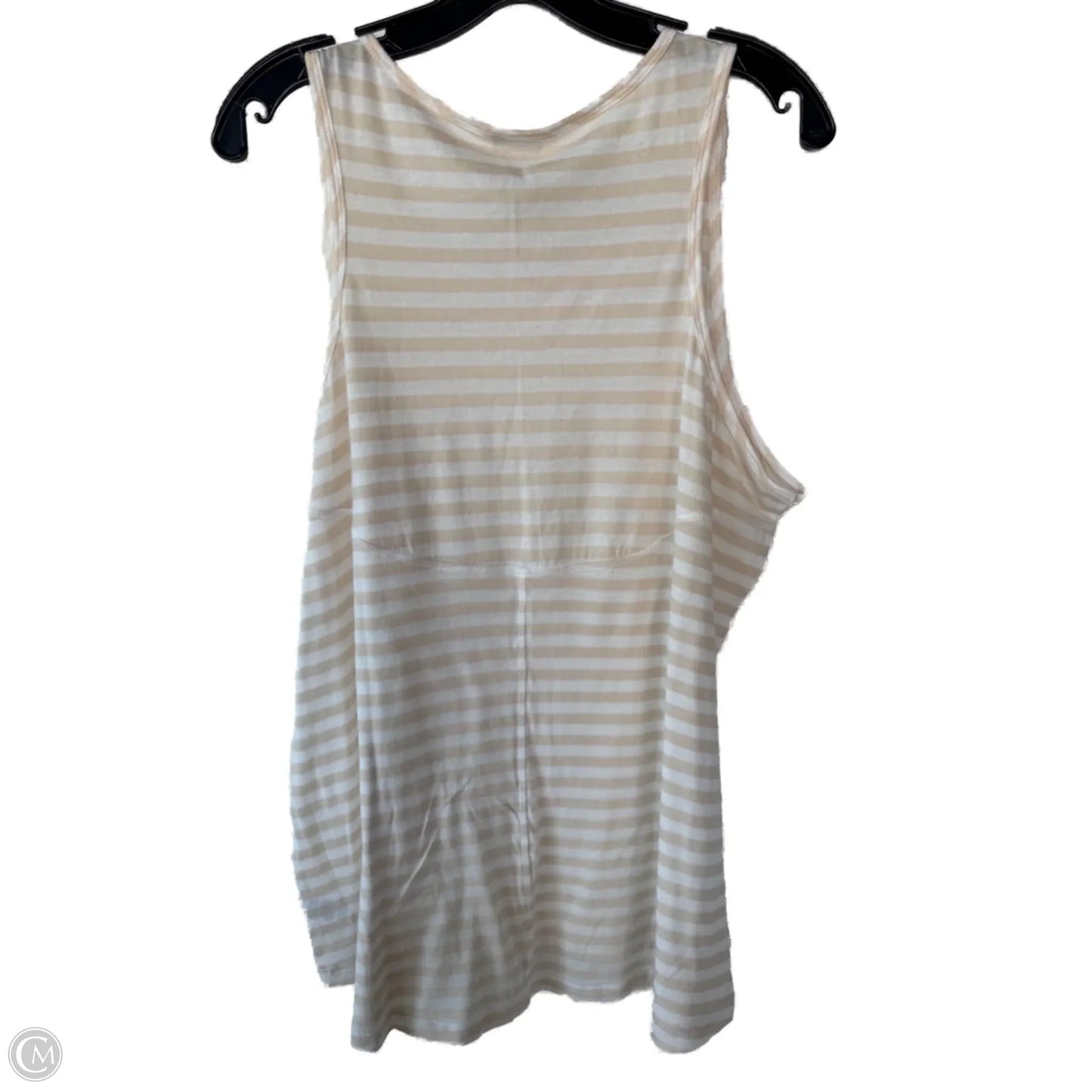 Top Sleeveless By Cabi In Tan & White, Size: Xl