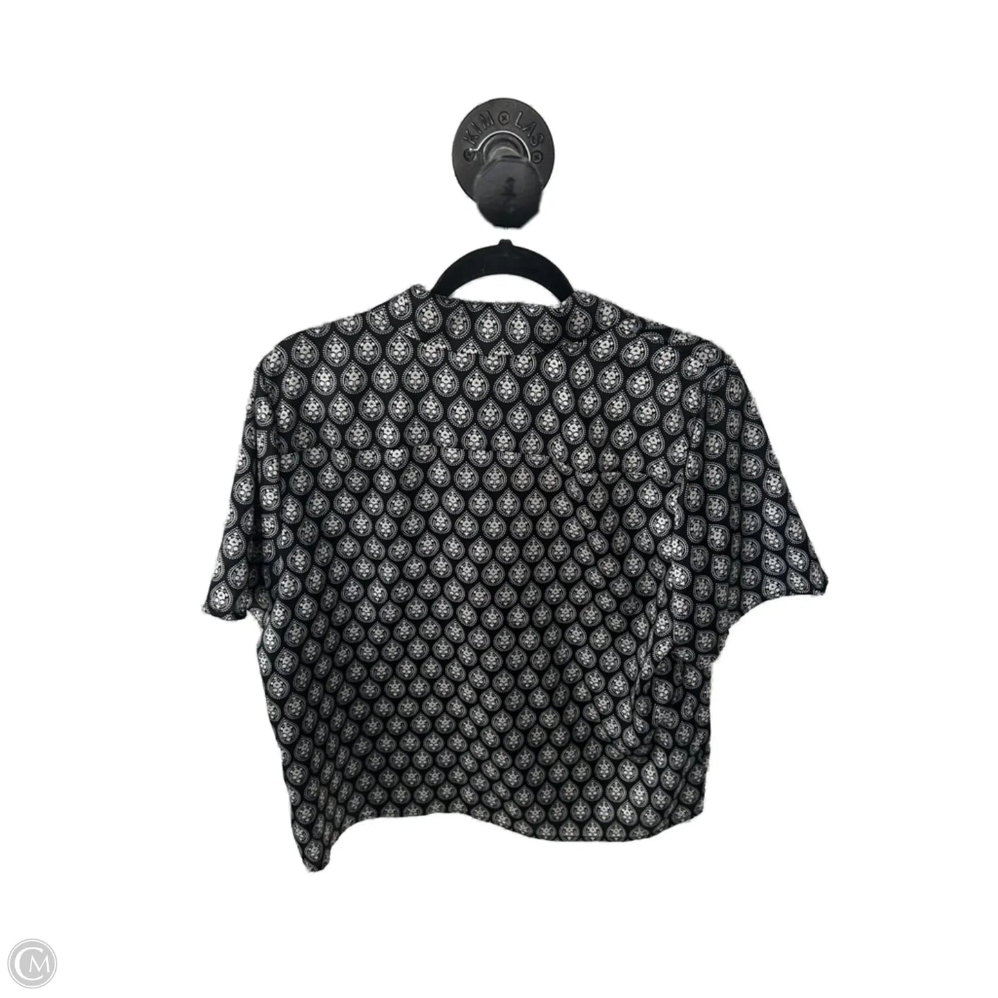 Top Short Sleeve By Halogen In Black & Cream, Size: L