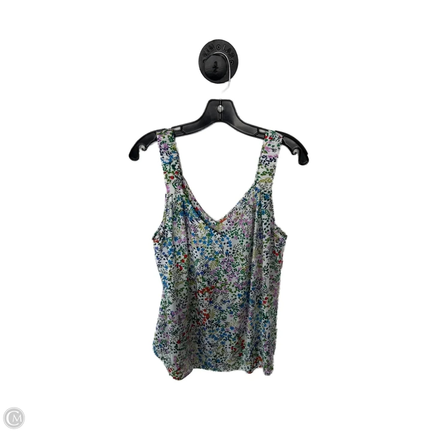 Top Sleeveless By Cabi In Green & White, Size: L