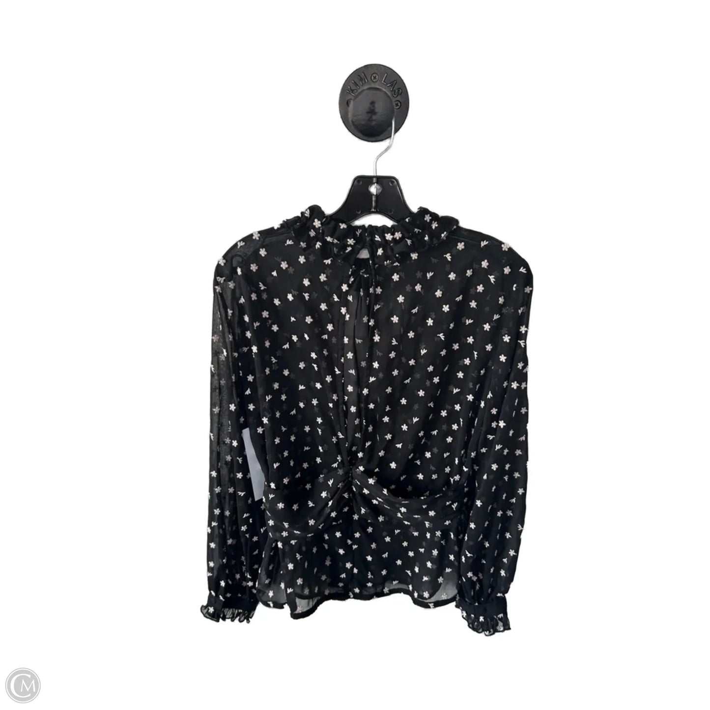 Top Long Sleeve By Zara In Black & Cream, Size: M